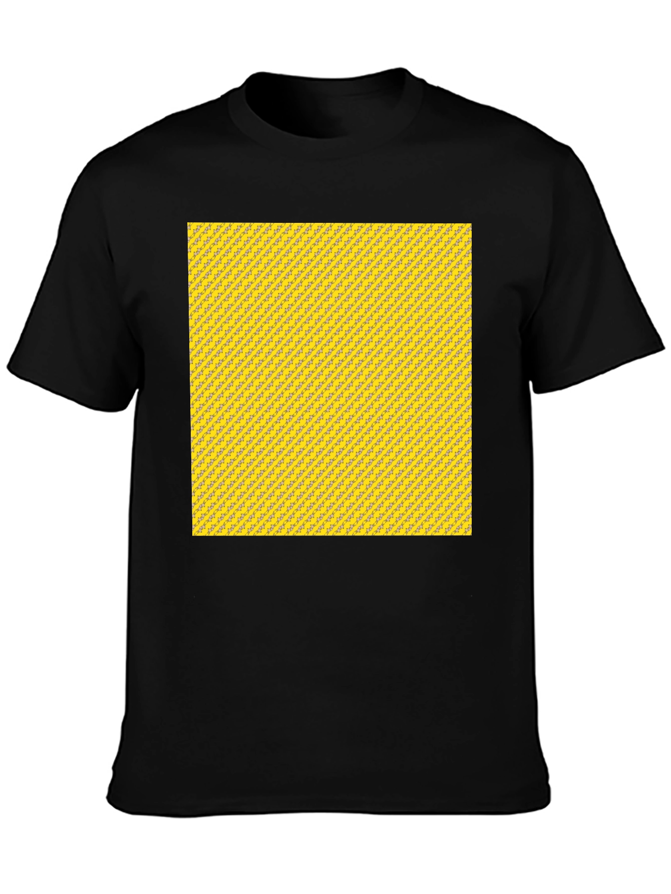 Modern Patterned Tee - Casual Black T-Shirt