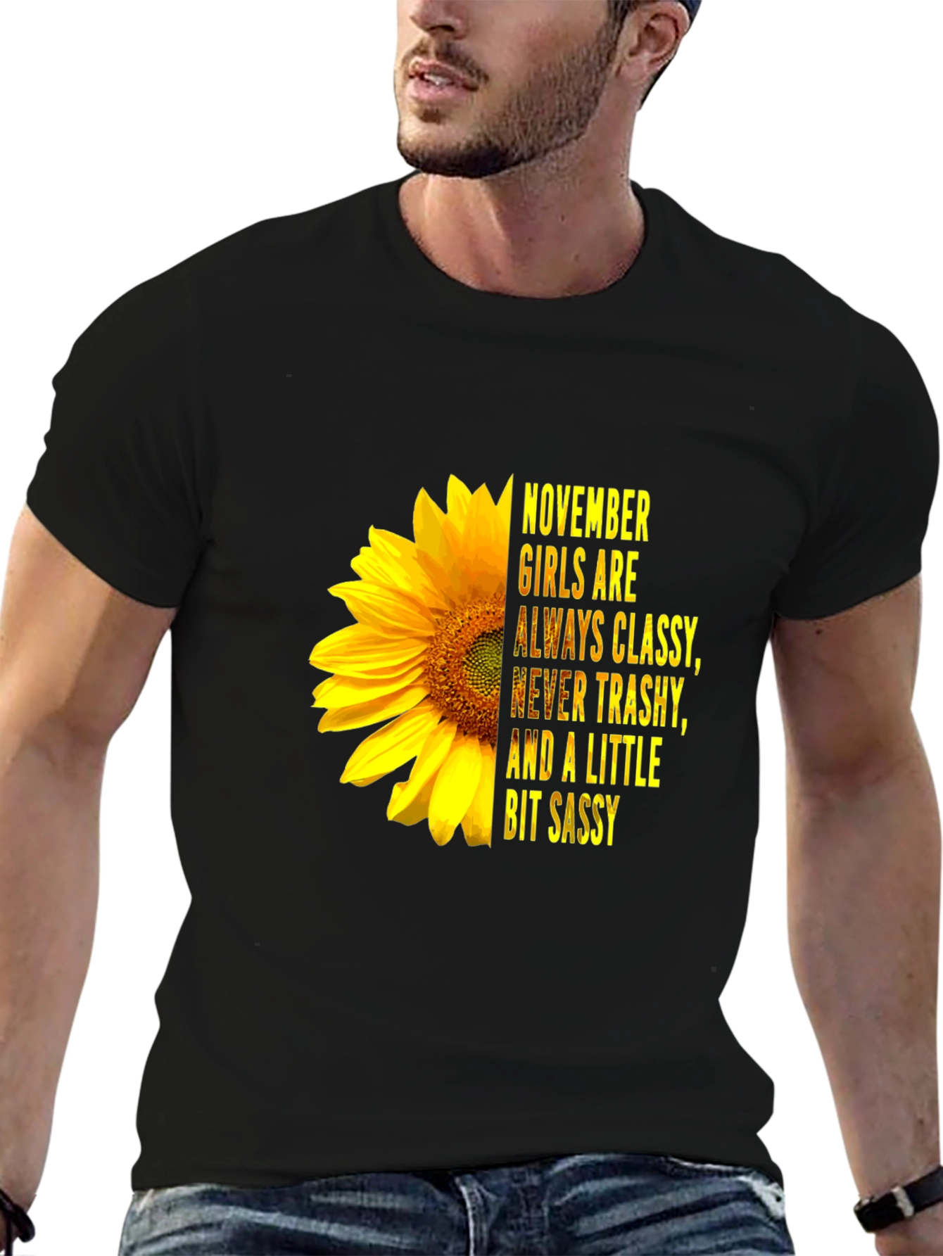 November Girl Classy Sassy Sunflower Graphic Tee