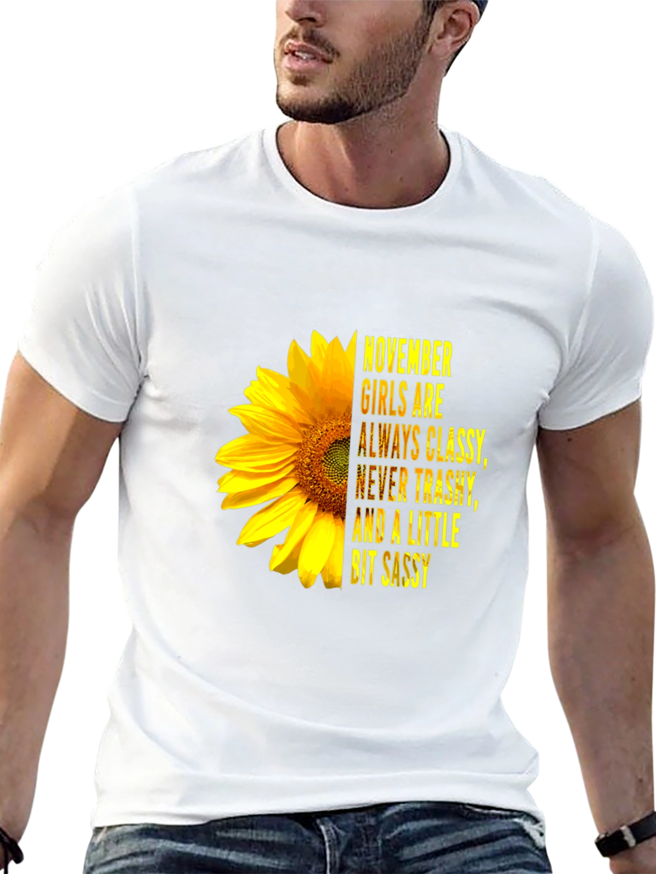 November Girl Classy Sassy Sunflower Graphic Tee
