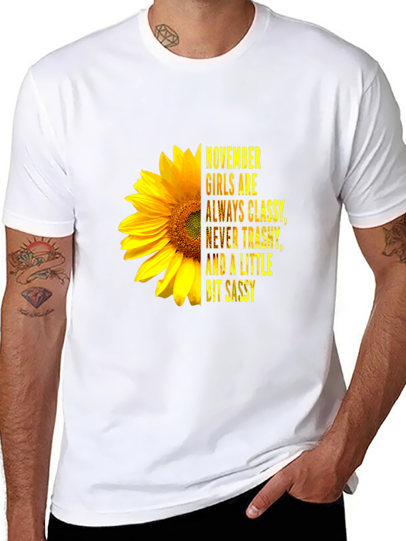 November Girl Classy Sassy Sunflower Graphic Tee