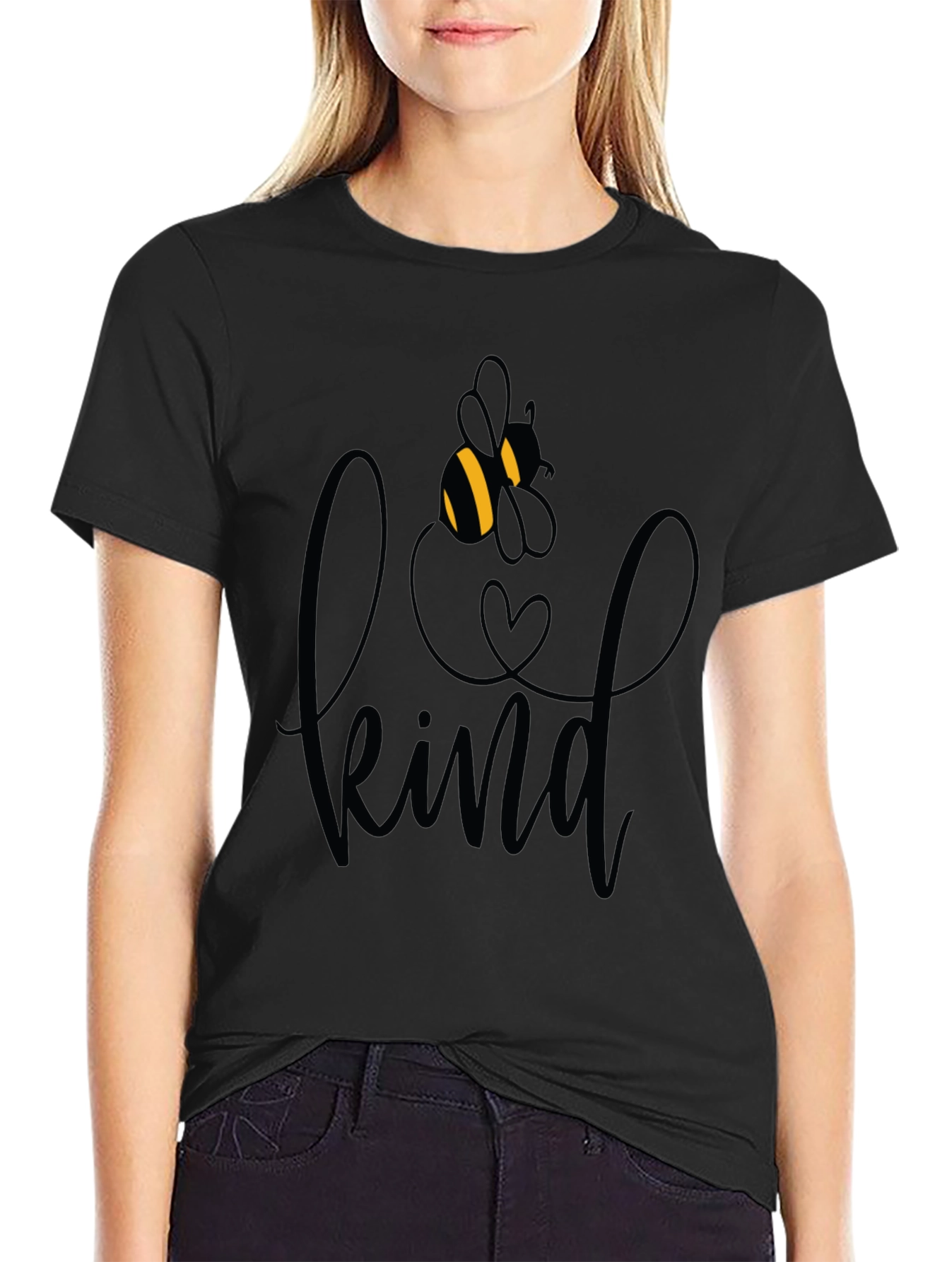 Be Kind Graphic Tee - Black Crew Neck