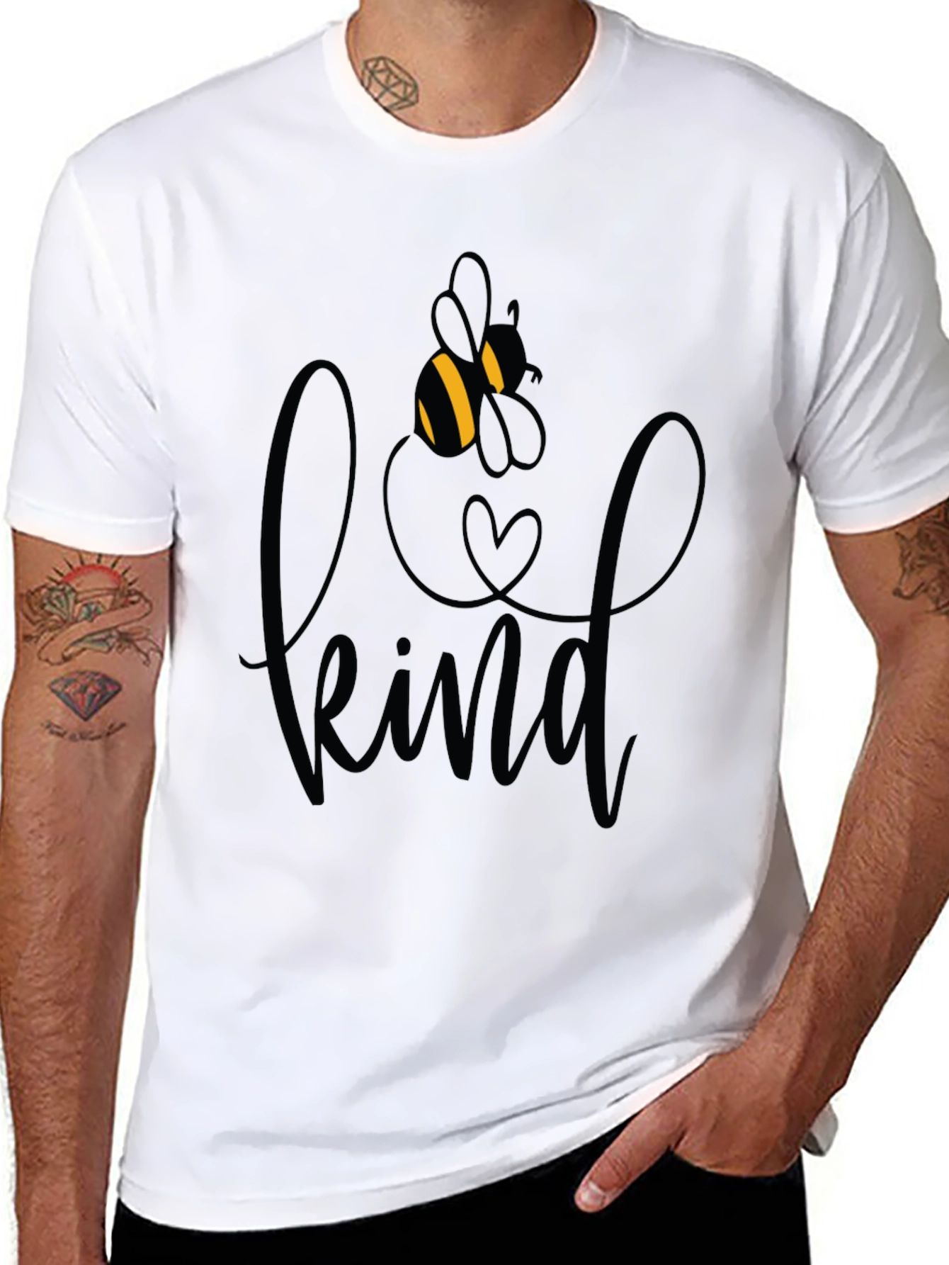Be Kind Graphic Tee - Black Crew Neck