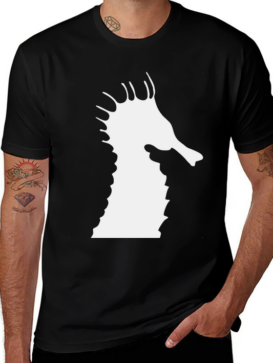 Seahorse Graphic Tee - Black Cotton Blend