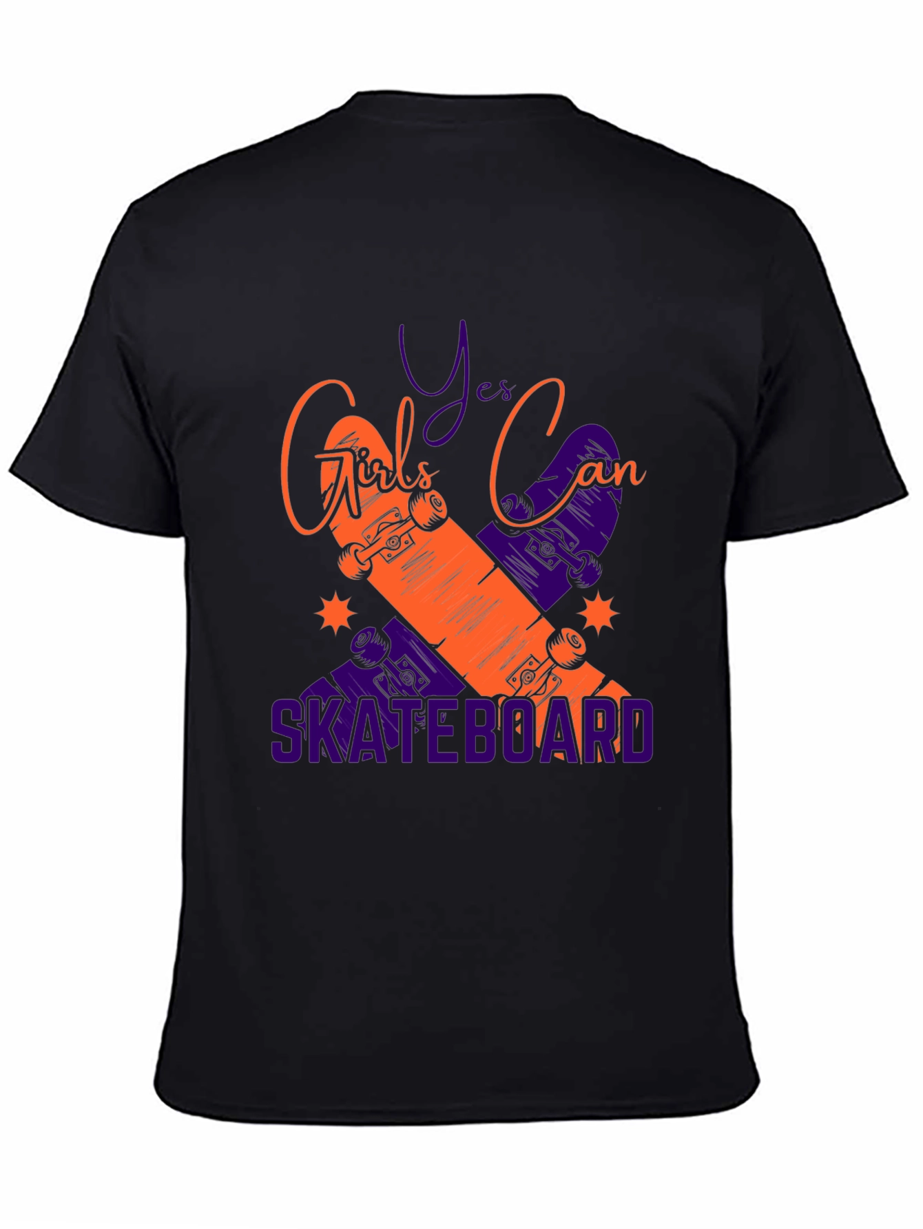 Girls Can Skateboard Graphic Tee - Black T-Shirt