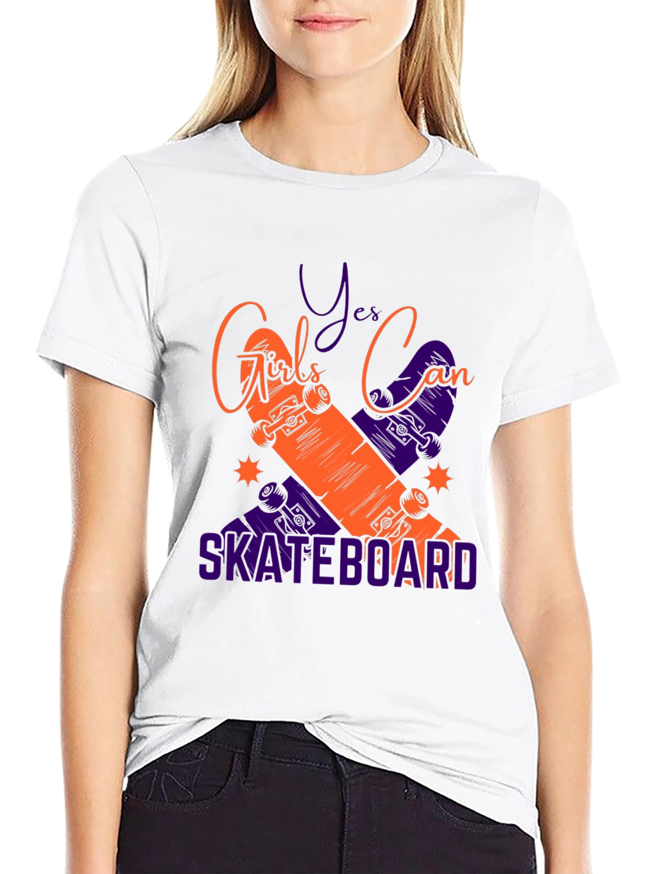 Girls Can Skateboard Graphic Tee - Black T-Shirt