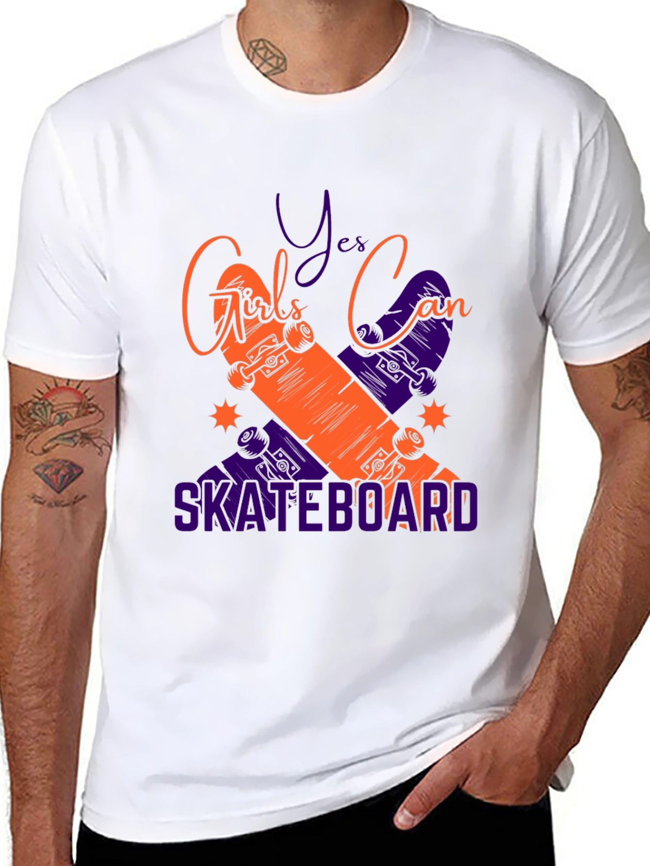 Girls Can Skateboard Graphic Tee - Black T-Shirt