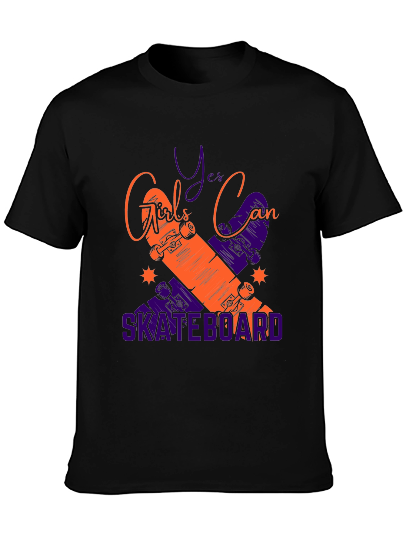 Girls Can Skateboard Graphic Tee - Black T-Shirt