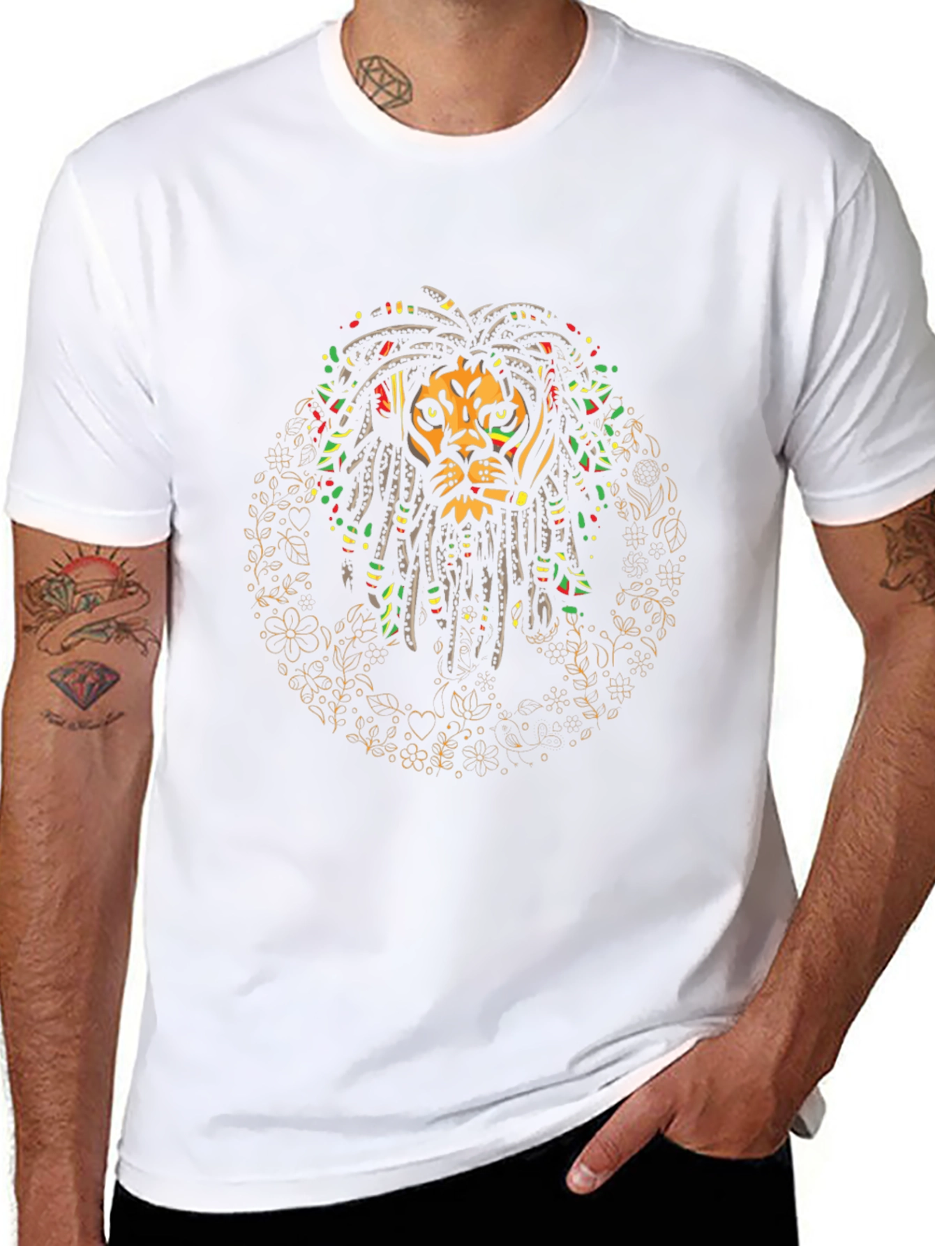 Rasta Lion Graphic Tee - Reggae Vibe T-Shirt