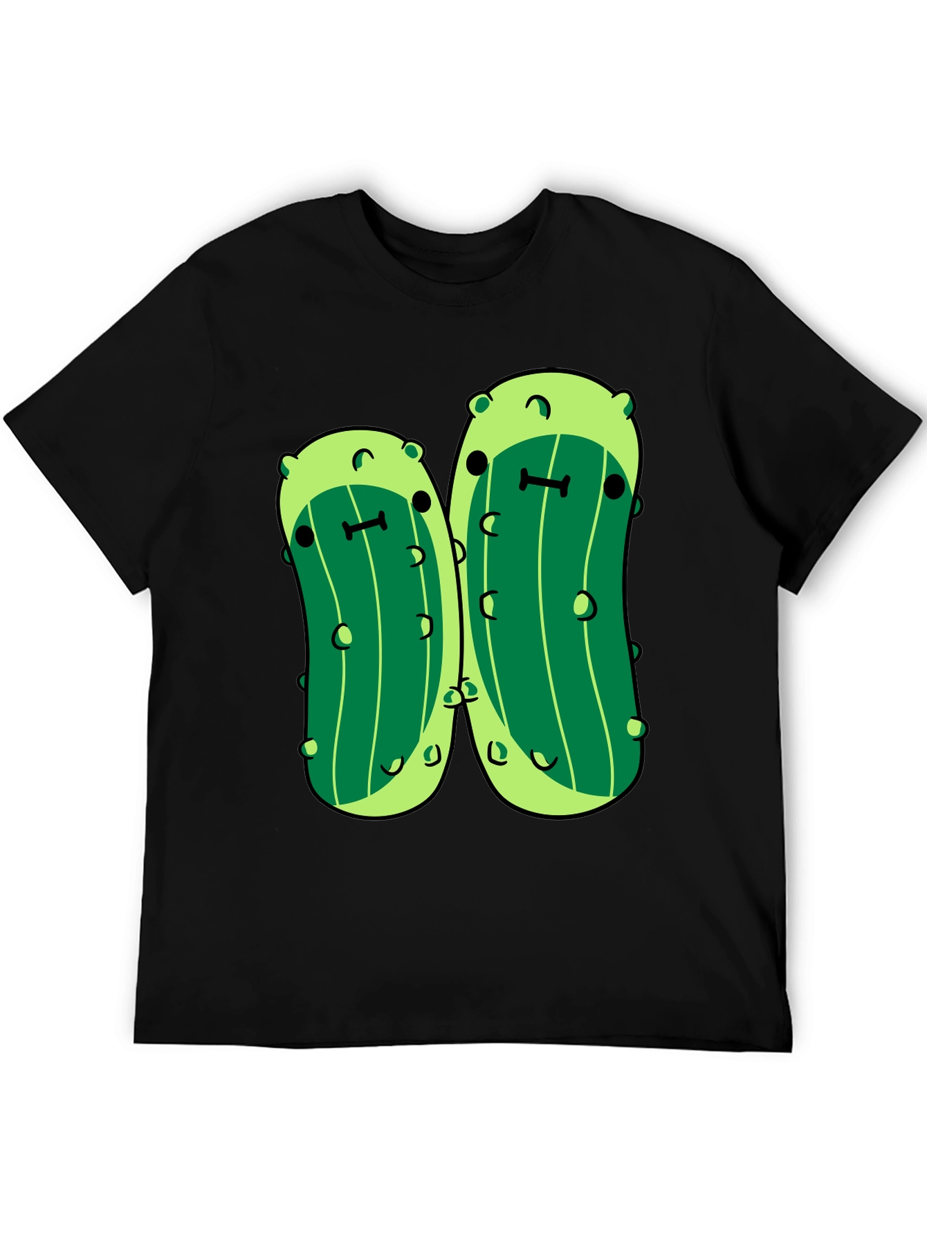 Kawaii Pickle Graphic Tee - Unisex Black T-Shirt