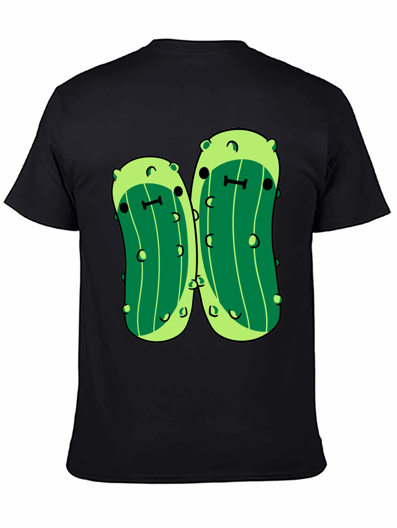 Kawaii Pickle Graphic Tee - Unisex Black T-Shirt