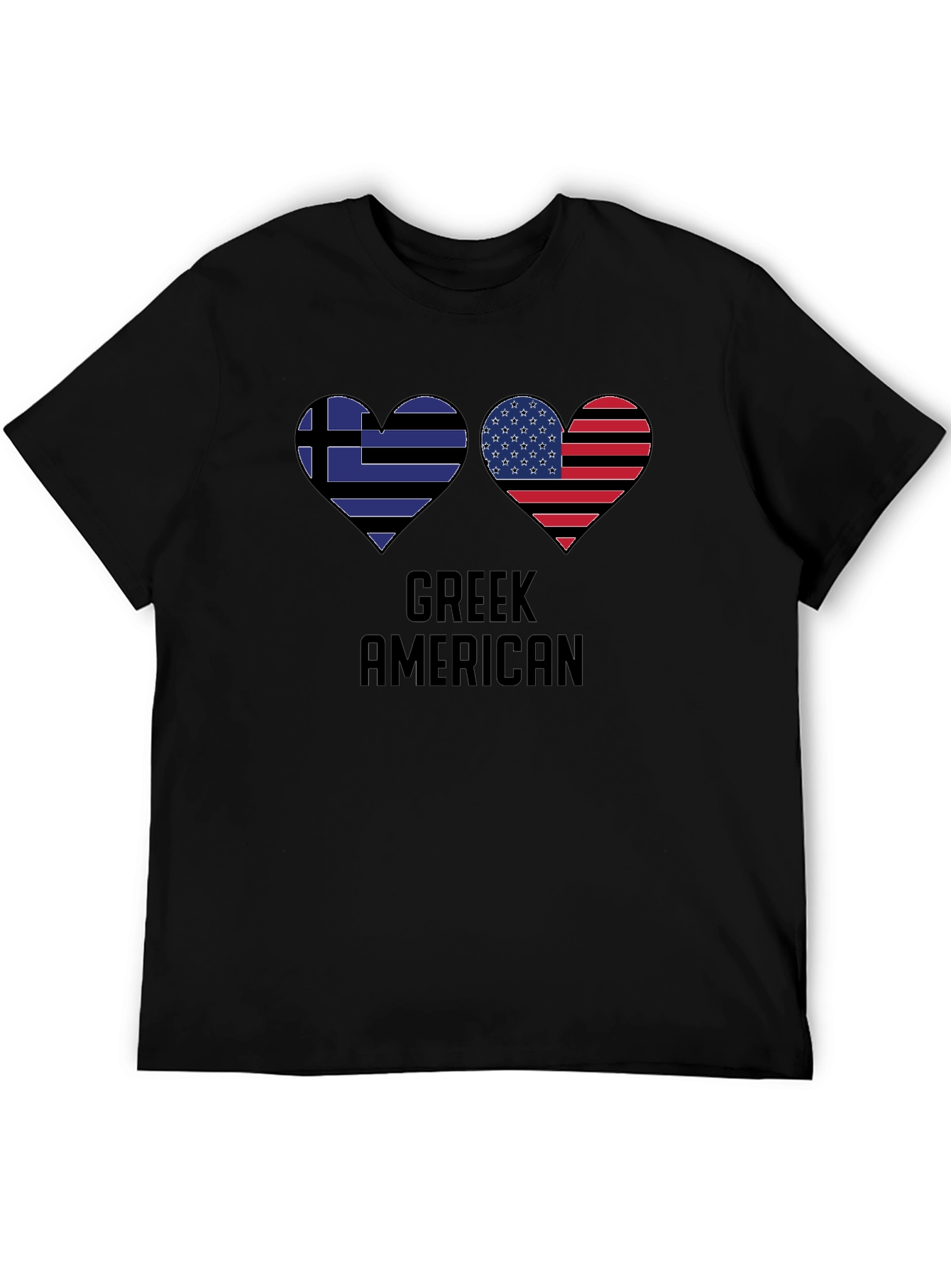 Greek American Flag Heart T-Shirt