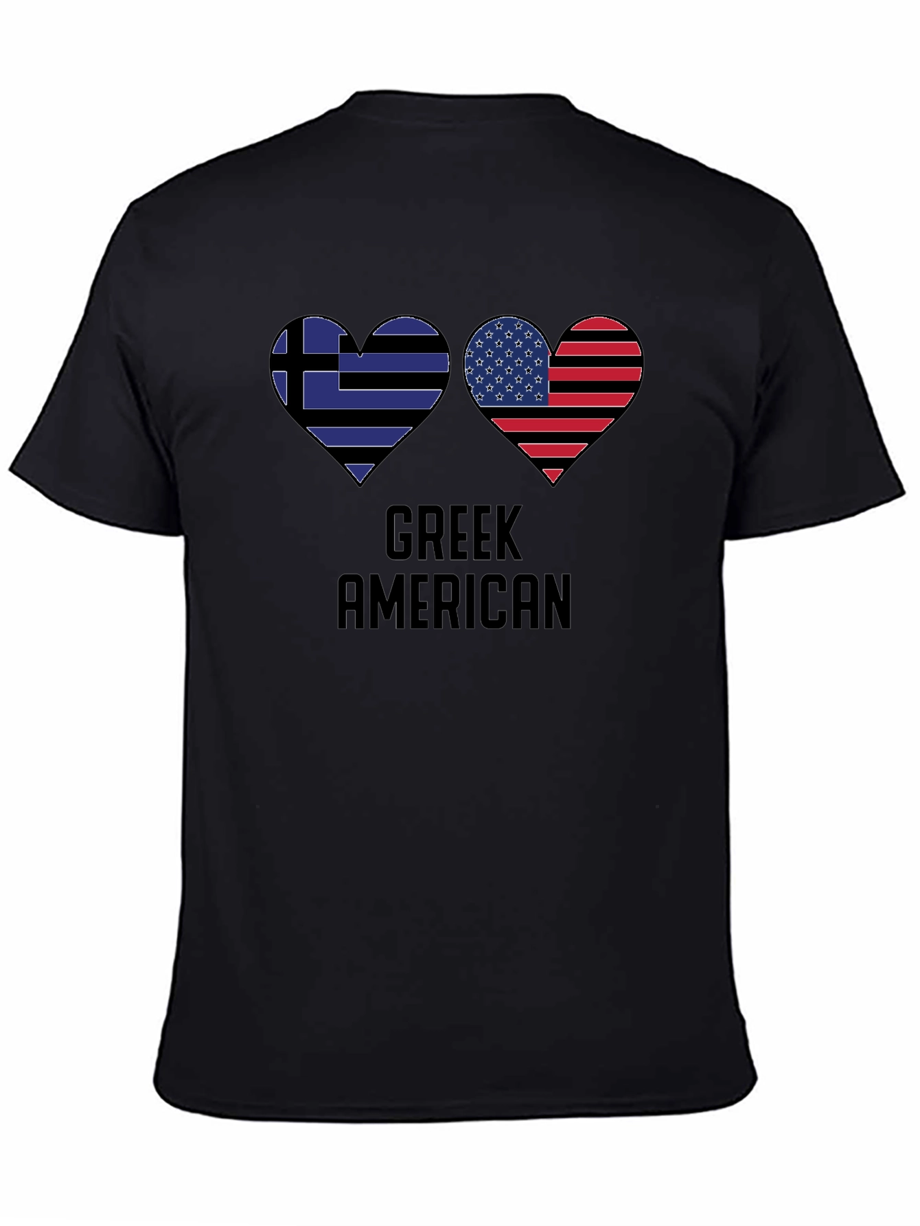 Greek American Flag Heart T-Shirt