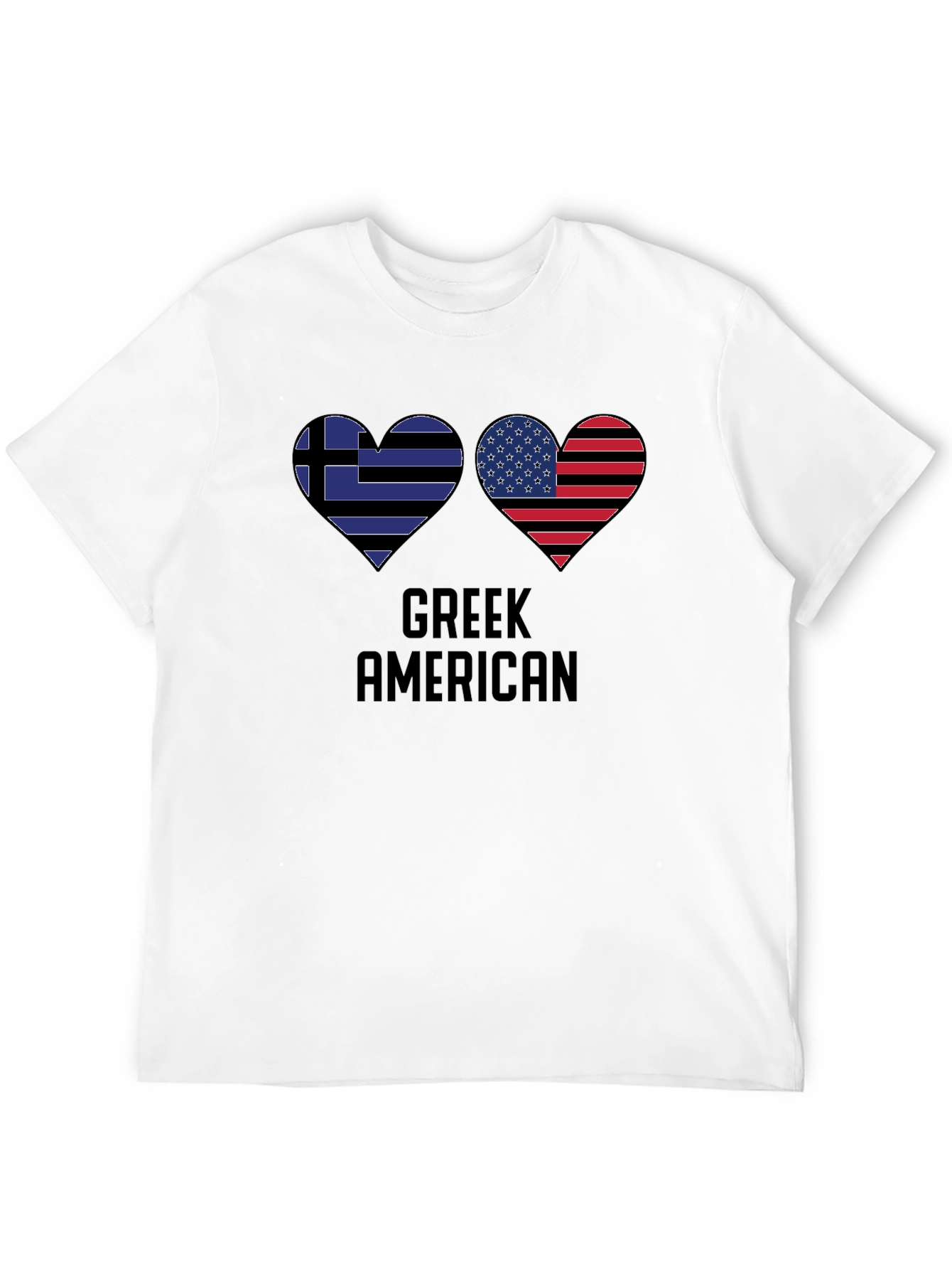 Greek American Flag Heart T-Shirt