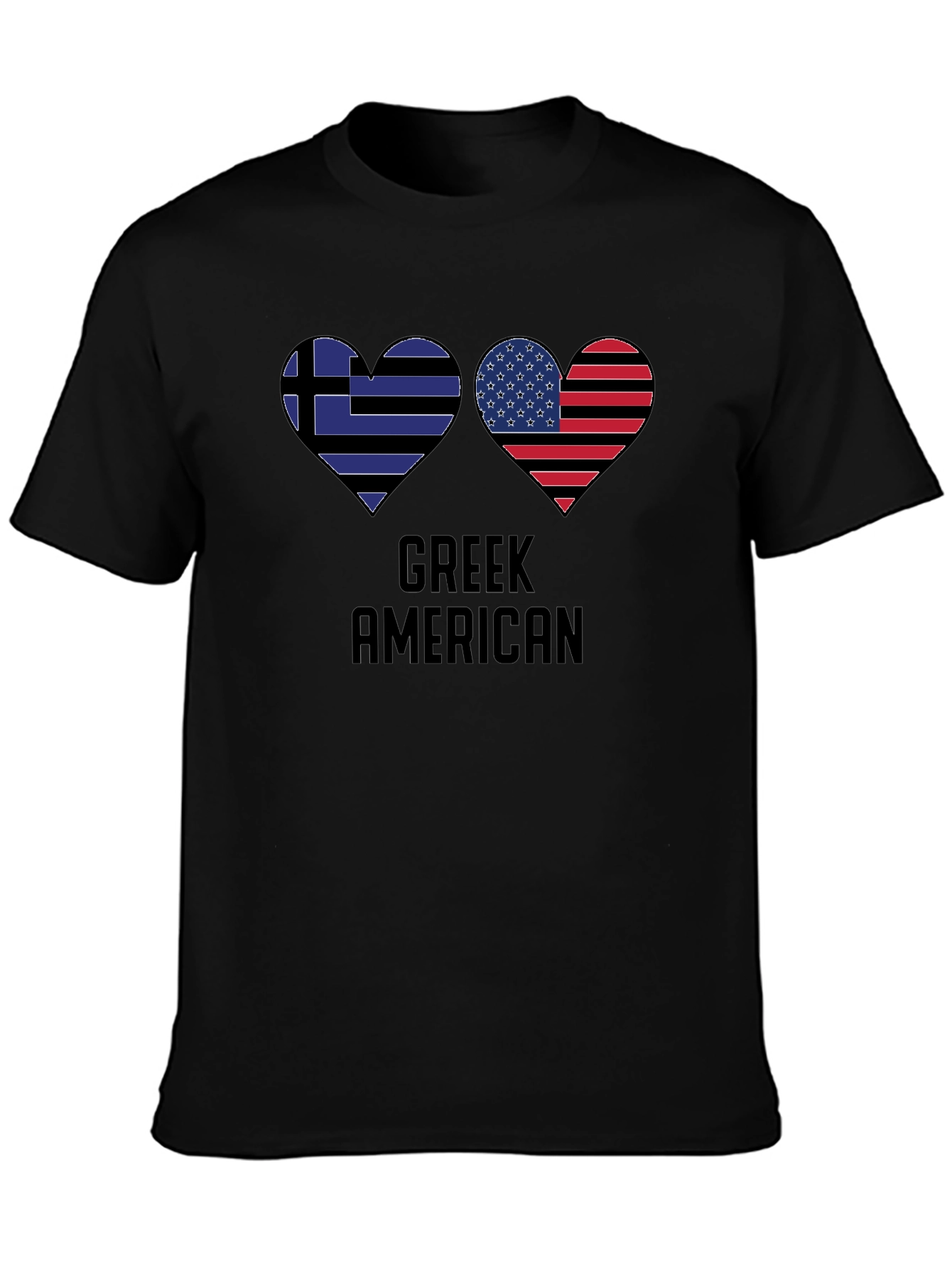 Greek American Flag Heart T-Shirt