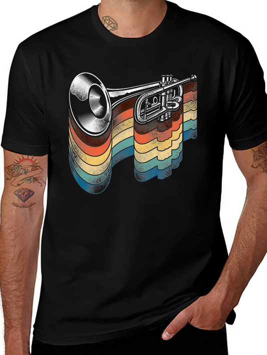 Retro Trumpet Graphic T-Shirt