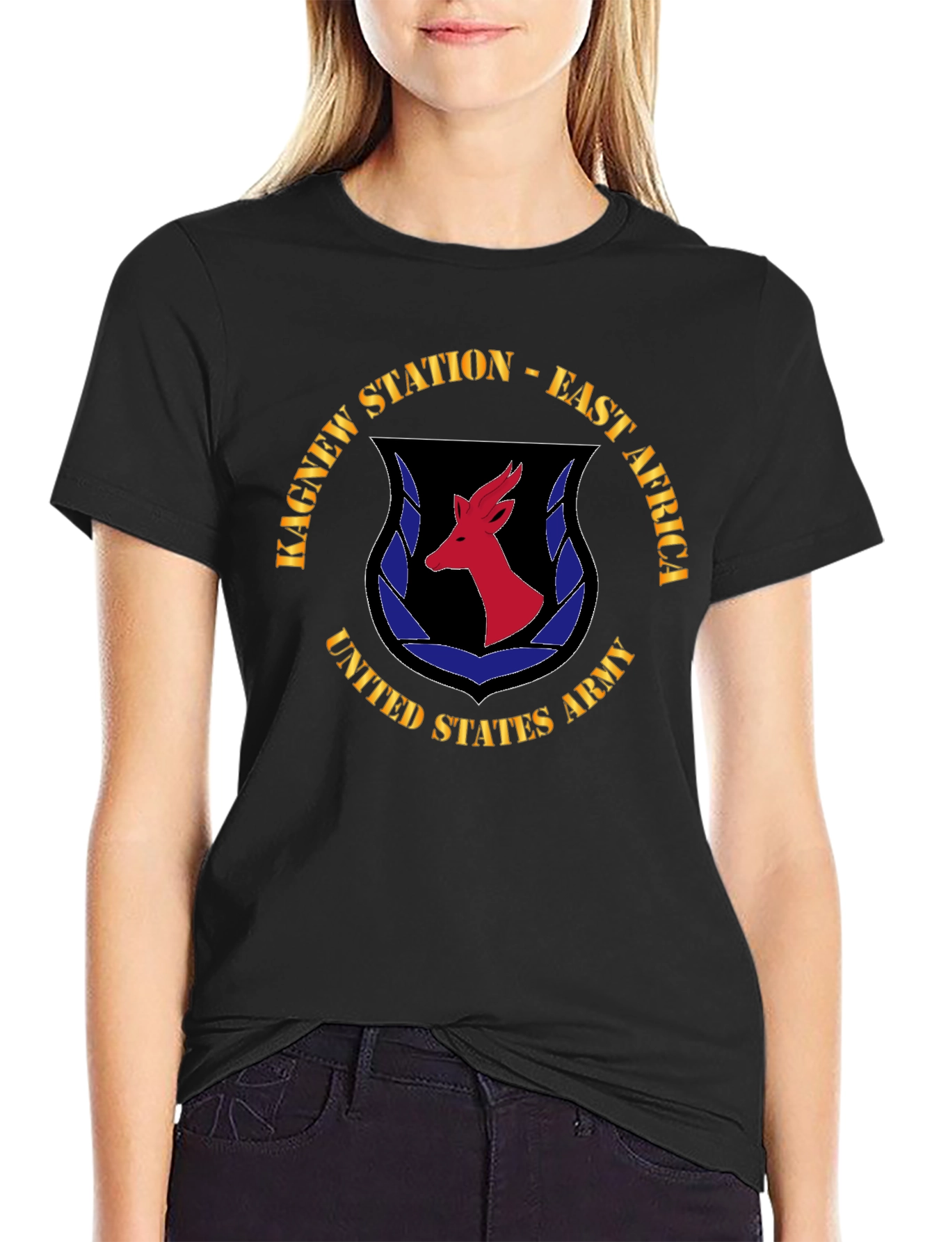 Kagnew Station East Africa United States Army Black T-Shirt