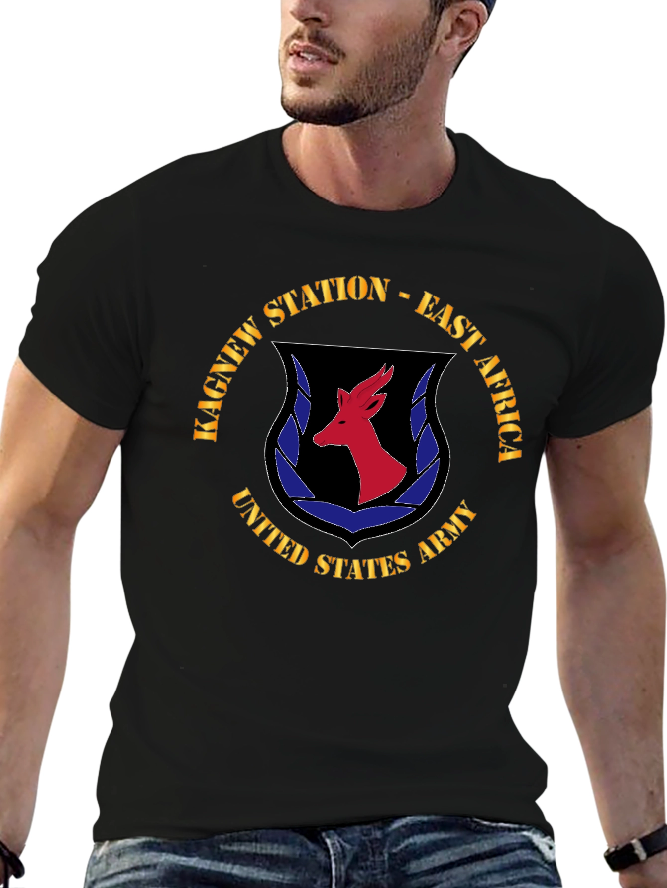 Kagnew Station East Africa United States Army Black T-Shirt