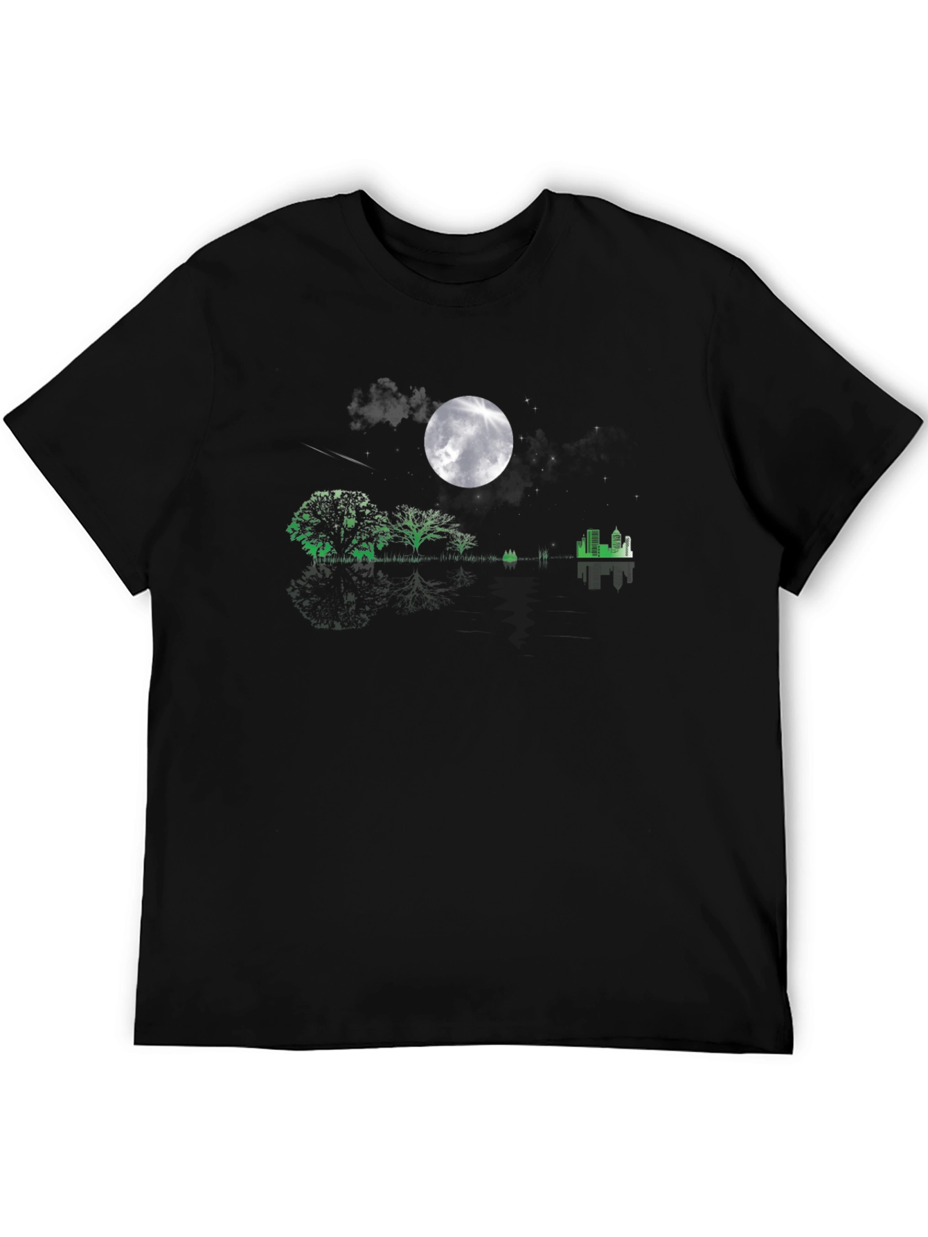 Nightscape Graphic Tee - Moonlit Cityscape