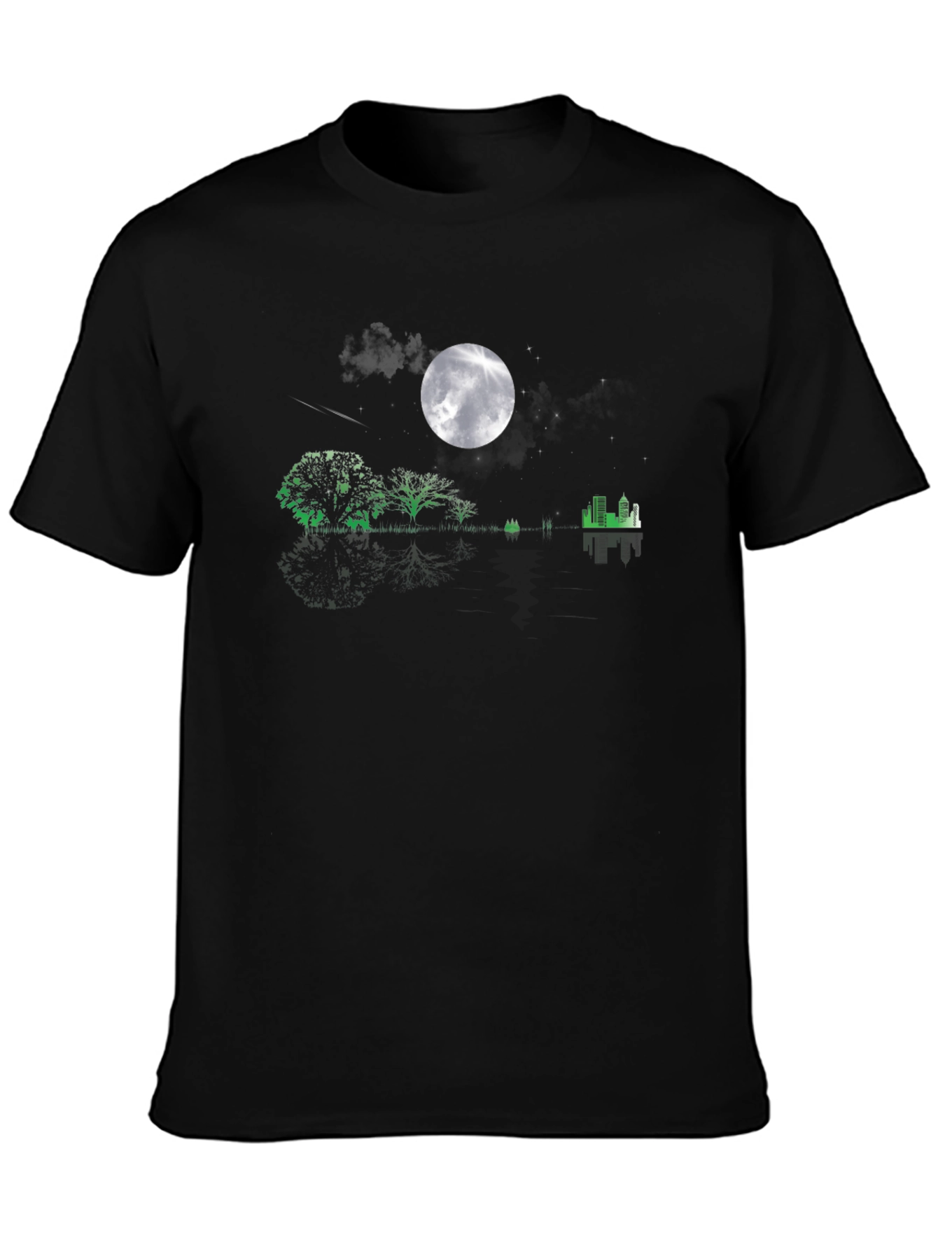 Nightscape Graphic Tee - Moonlit Cityscape