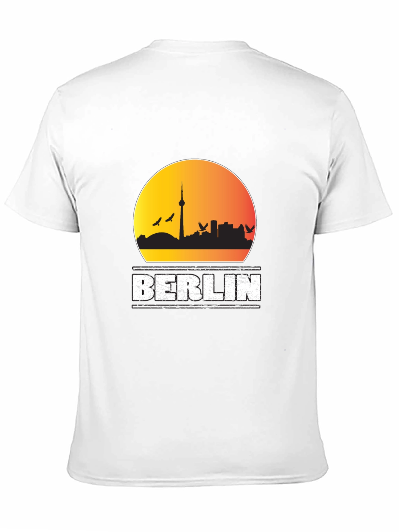Berlin Skyline Mens Black Graphic T-Shirt