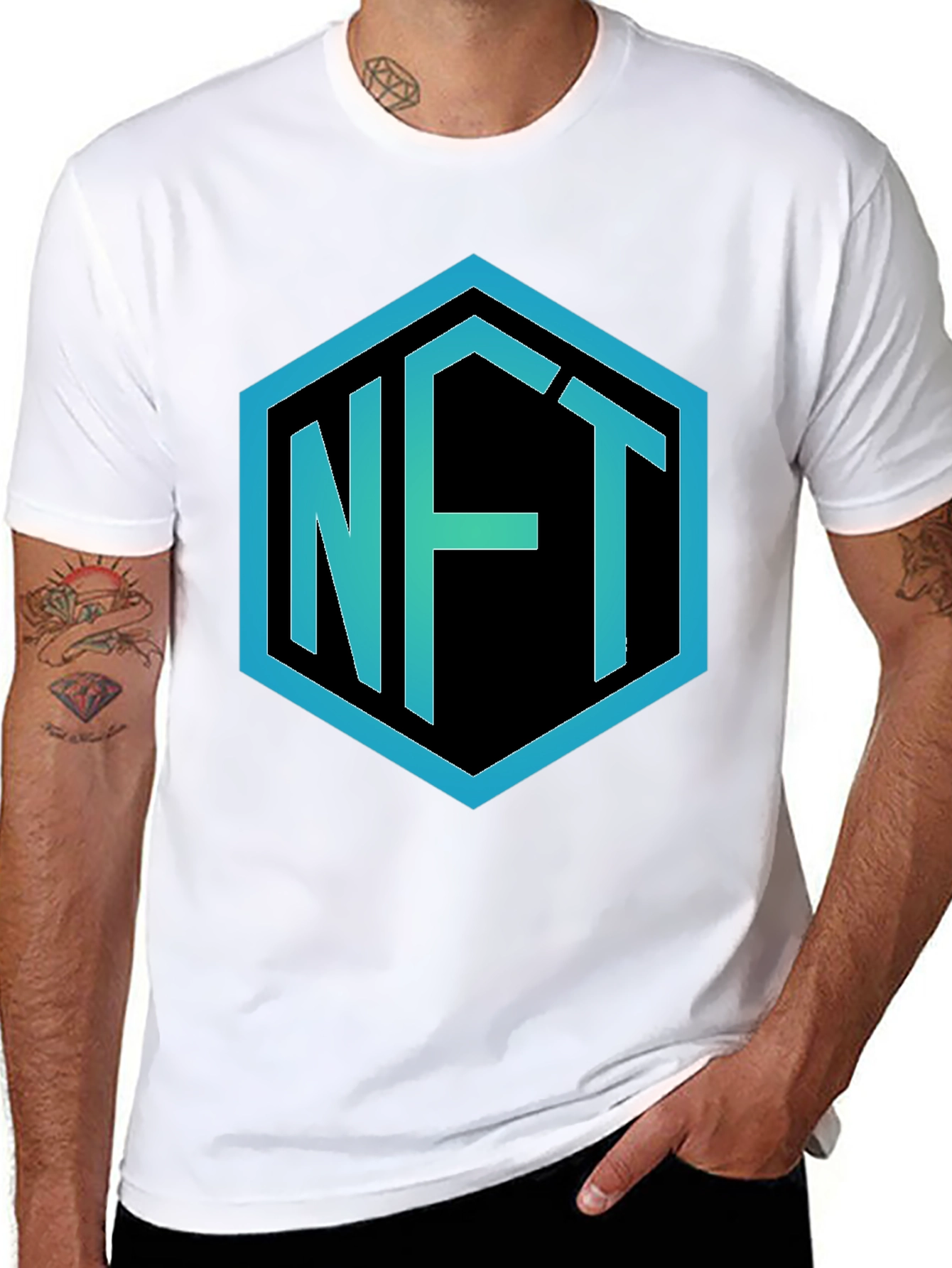 NFT T-Shirt - Crypto Art Hexagon Design