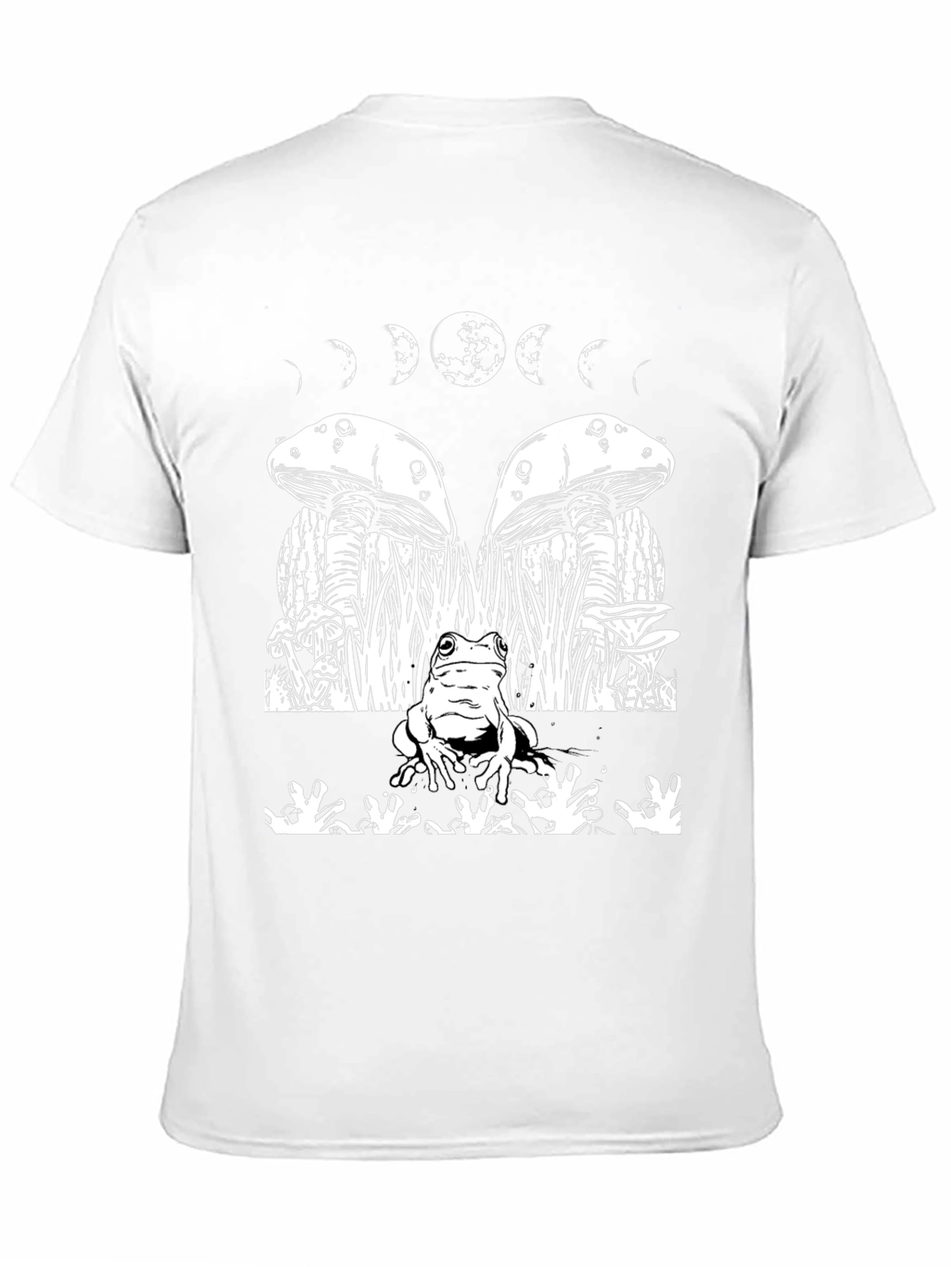 Mystic Frog Tee: Mushroom & Moon Phase Design