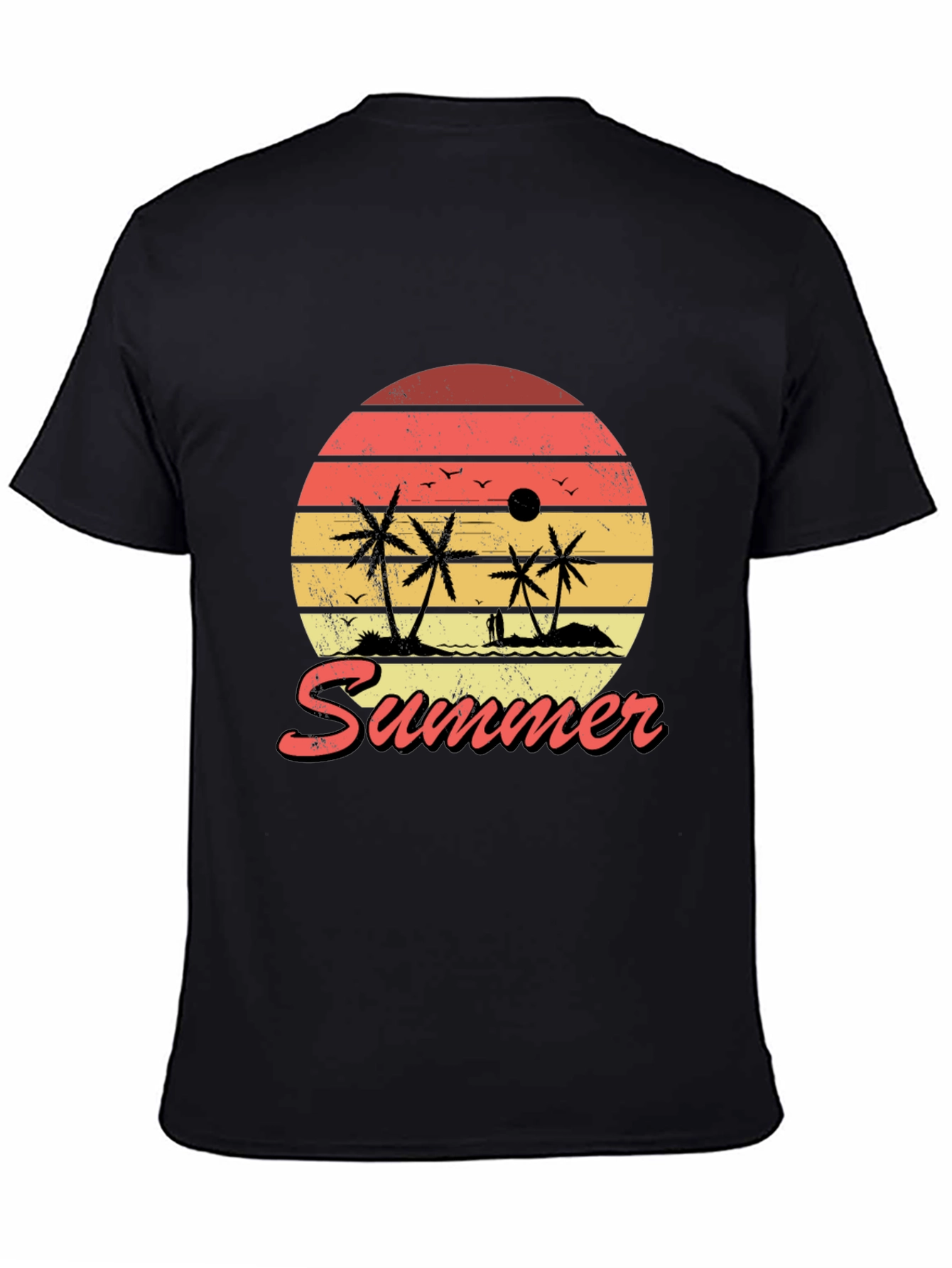 Retro Summer Sunset Graphic Tee - Tropical Palm T-Shirt