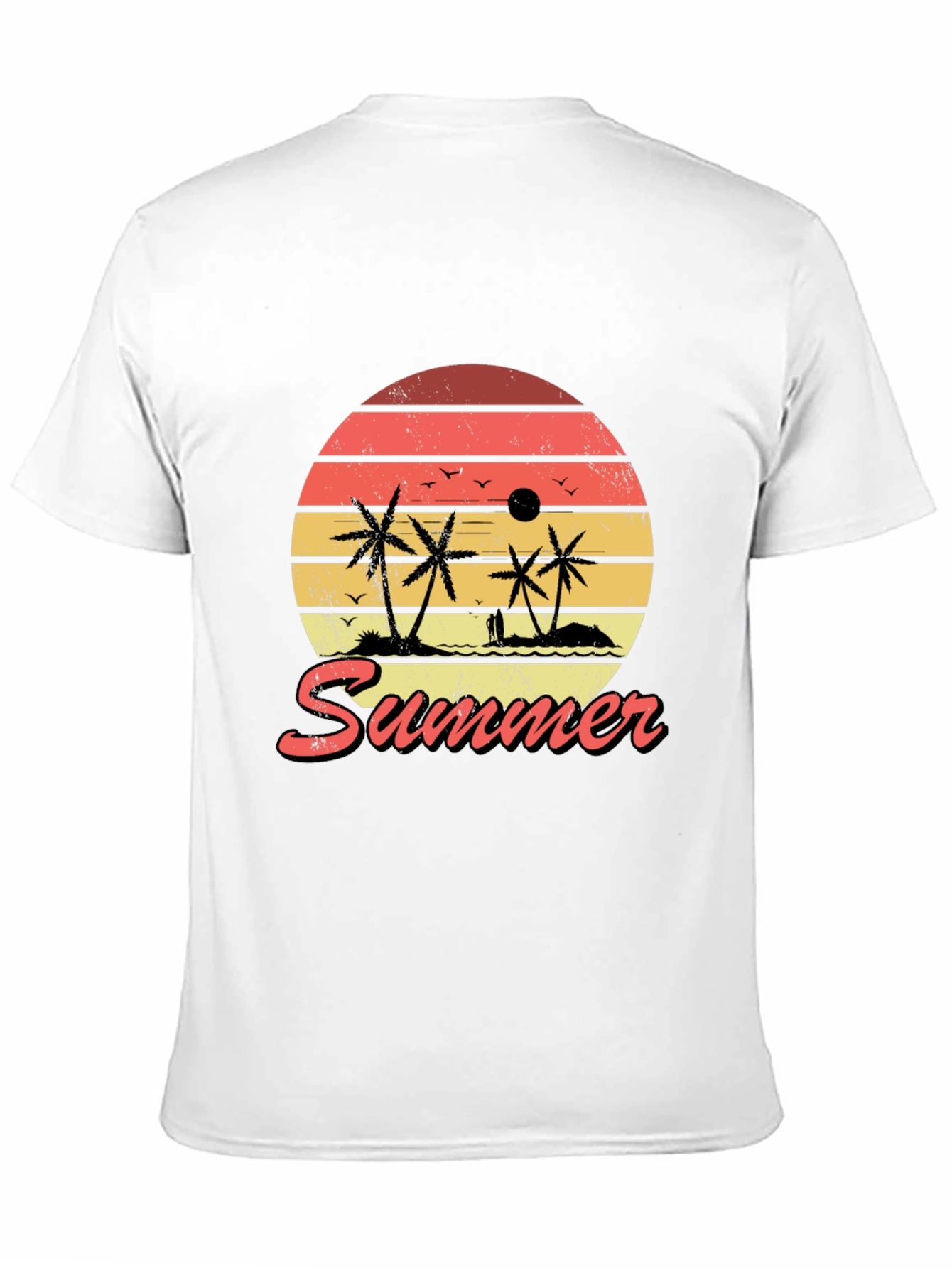 Retro Summer Sunset Graphic Tee - Tropical Palm T-Shirt