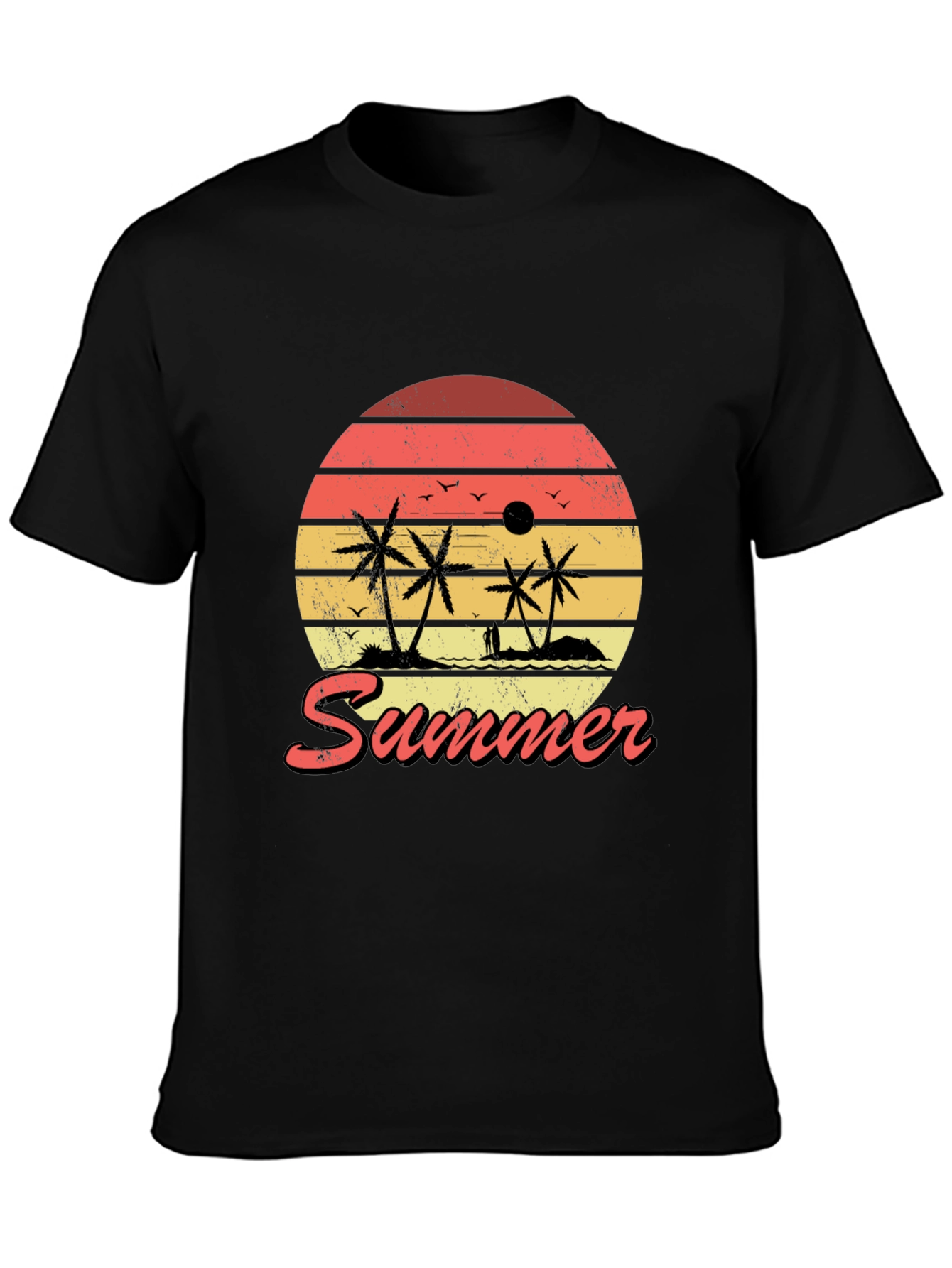 Retro Summer Sunset Graphic Tee - Tropical Palm T-Shirt