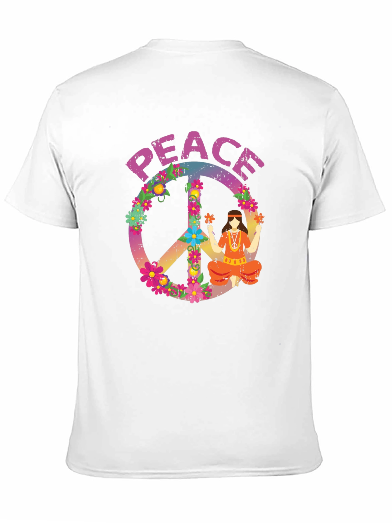 Peace Sign Graphic T-Shirt - Retro Hippie Style