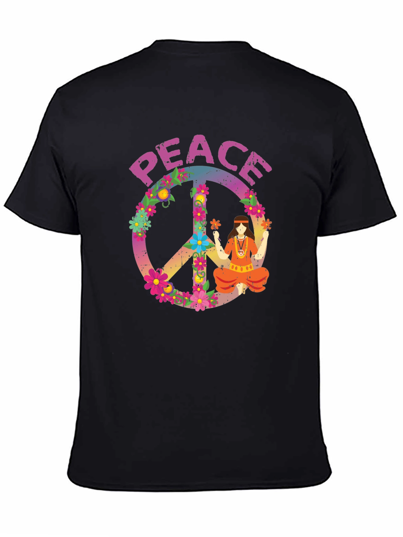 Peace Sign Graphic T-Shirt - Retro Hippie Style