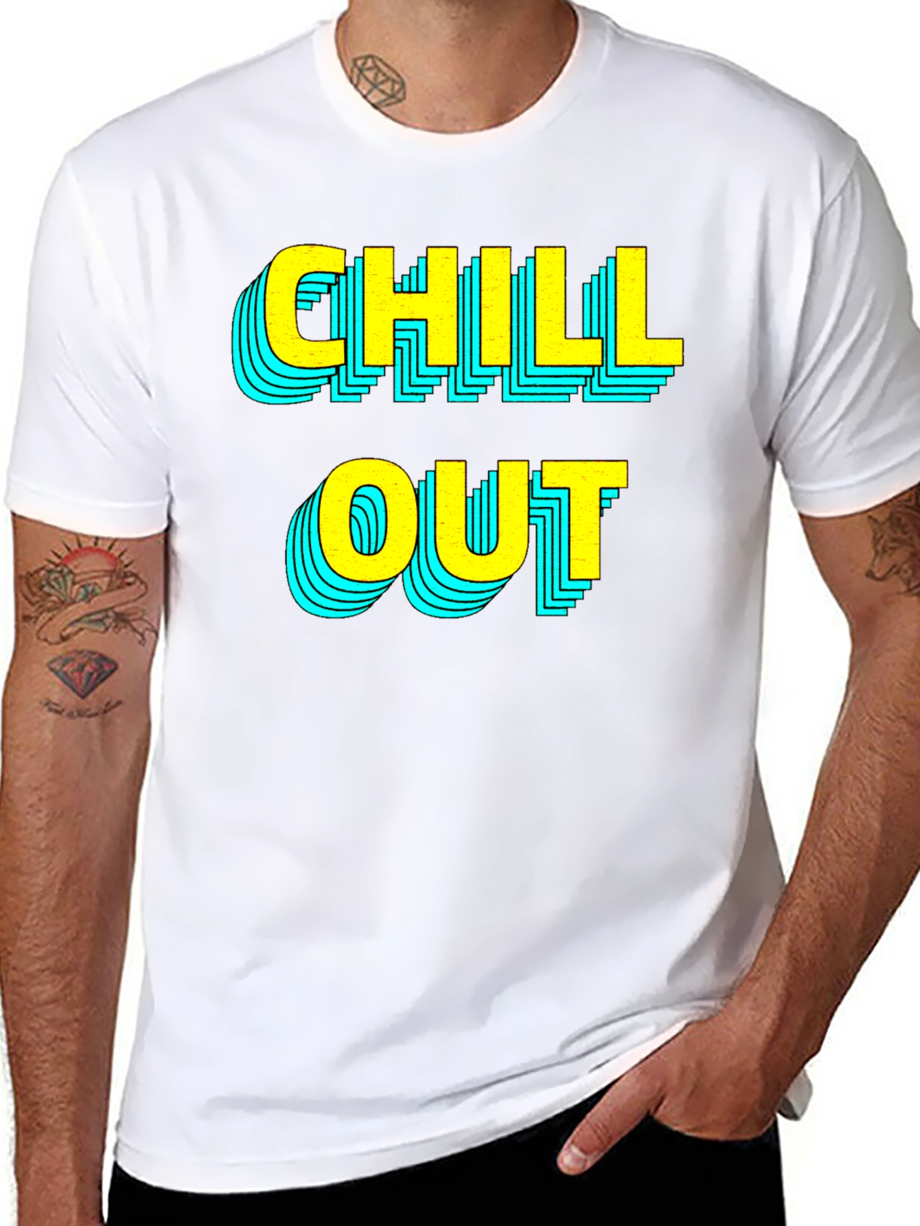 Chill Out Graphic T-Shirt - Black Casual Tee