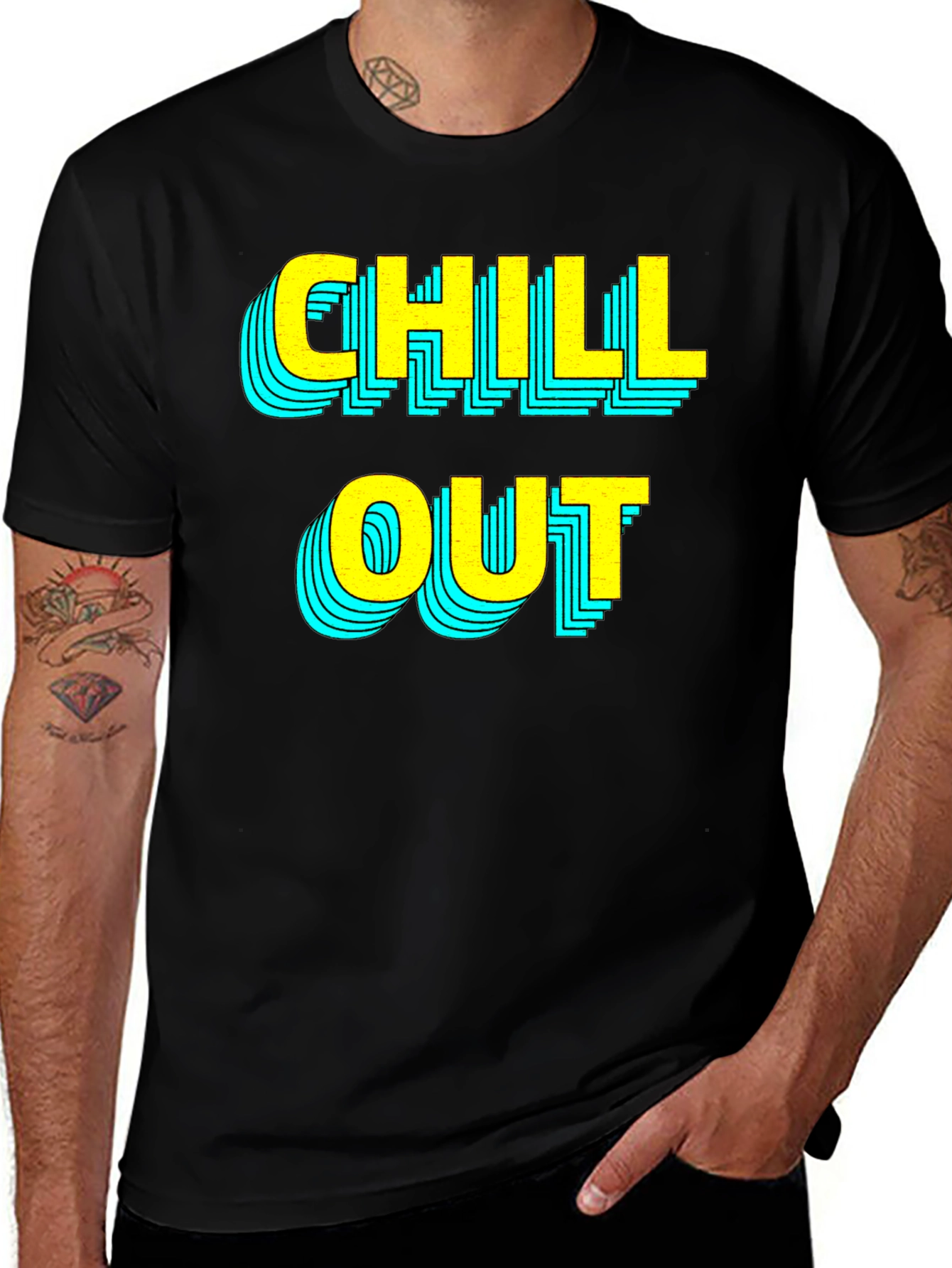 Chill Out Graphic T-Shirt - Black Casual Tee
