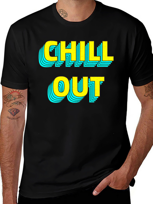 Chill Out Graphic T-Shirt - Black Casual Tee