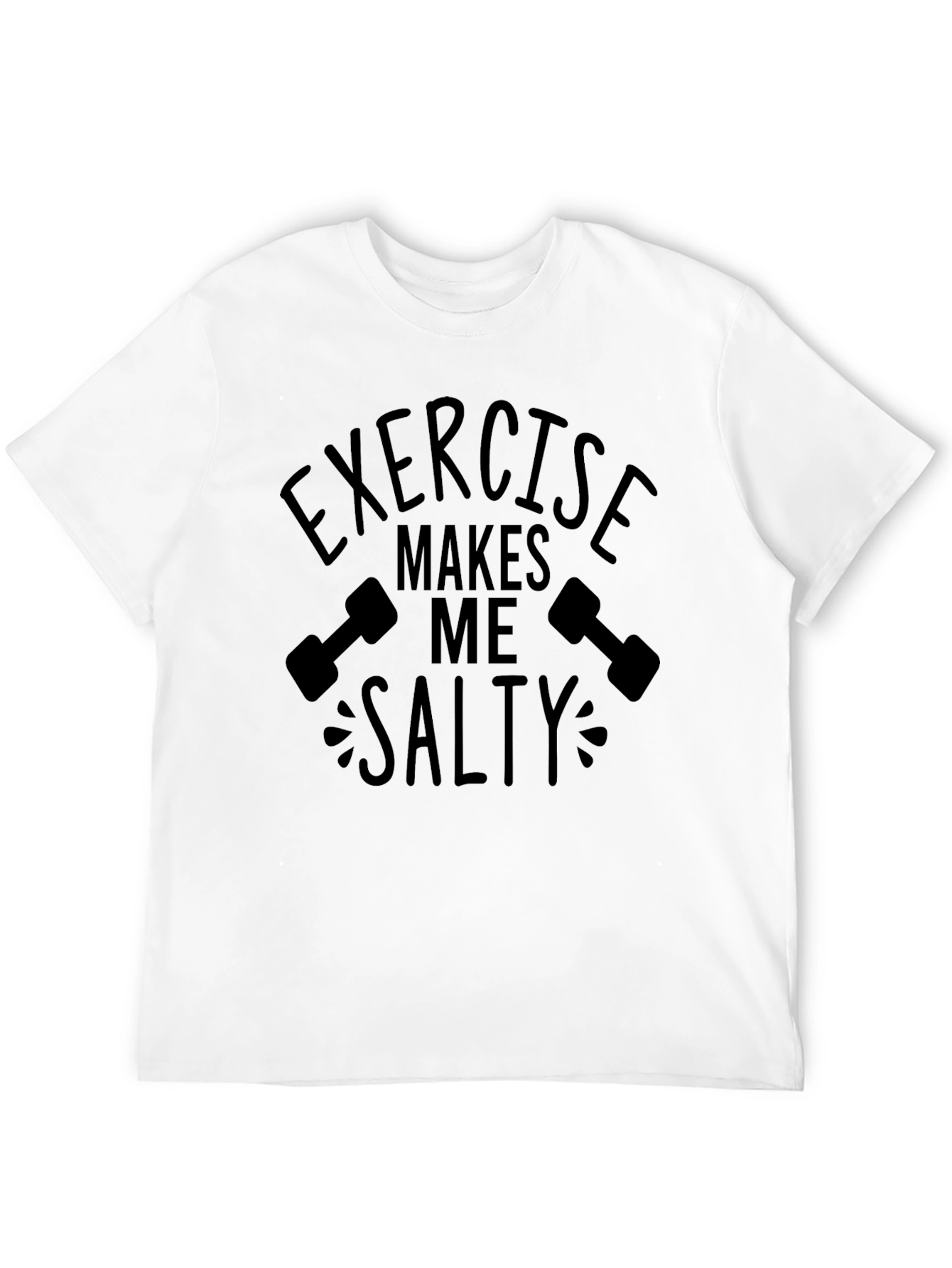 Exercise Makes Me Salty Black T-Shirt