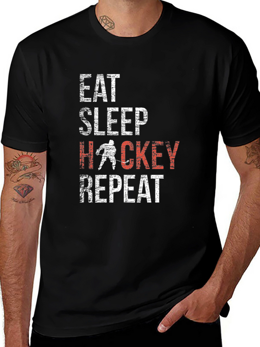 Eat Sleep Hockey Repeat Graphic Tee