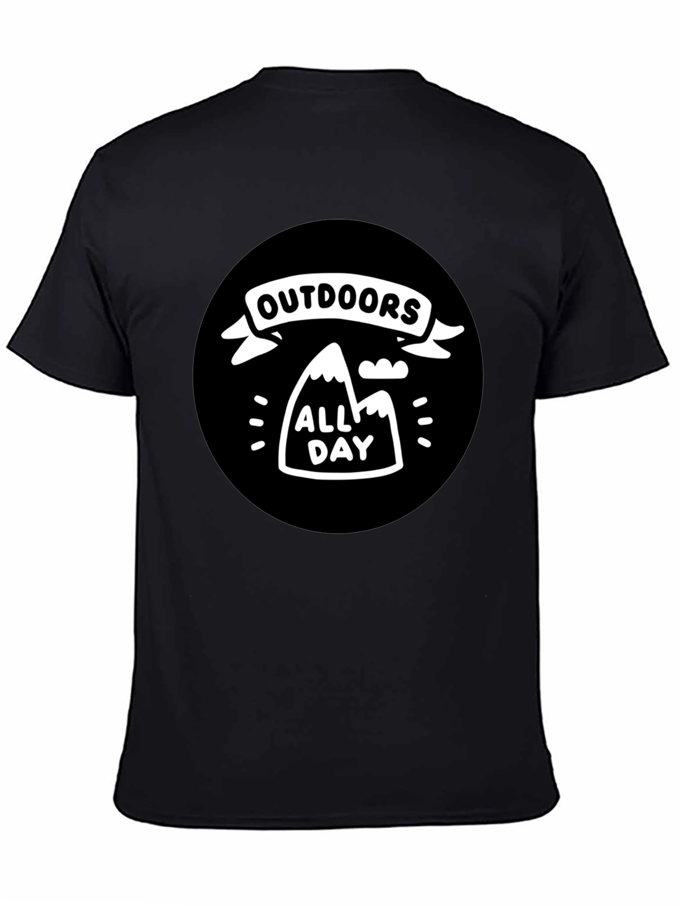 Outdoors All Day Black Graphic T-Shirt
