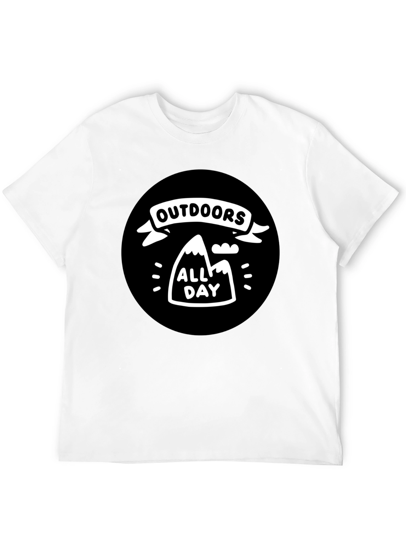 Outdoors All Day Black Graphic T-Shirt