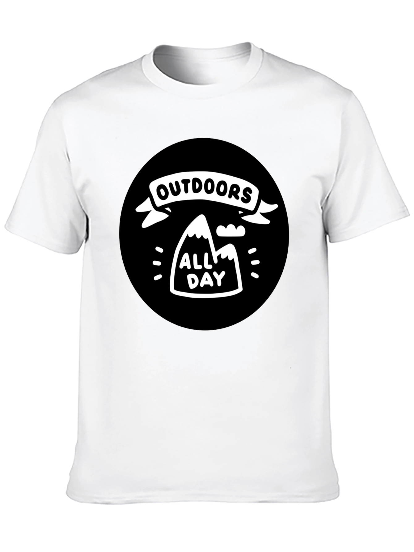 Outdoors All Day Black Graphic T-Shirt