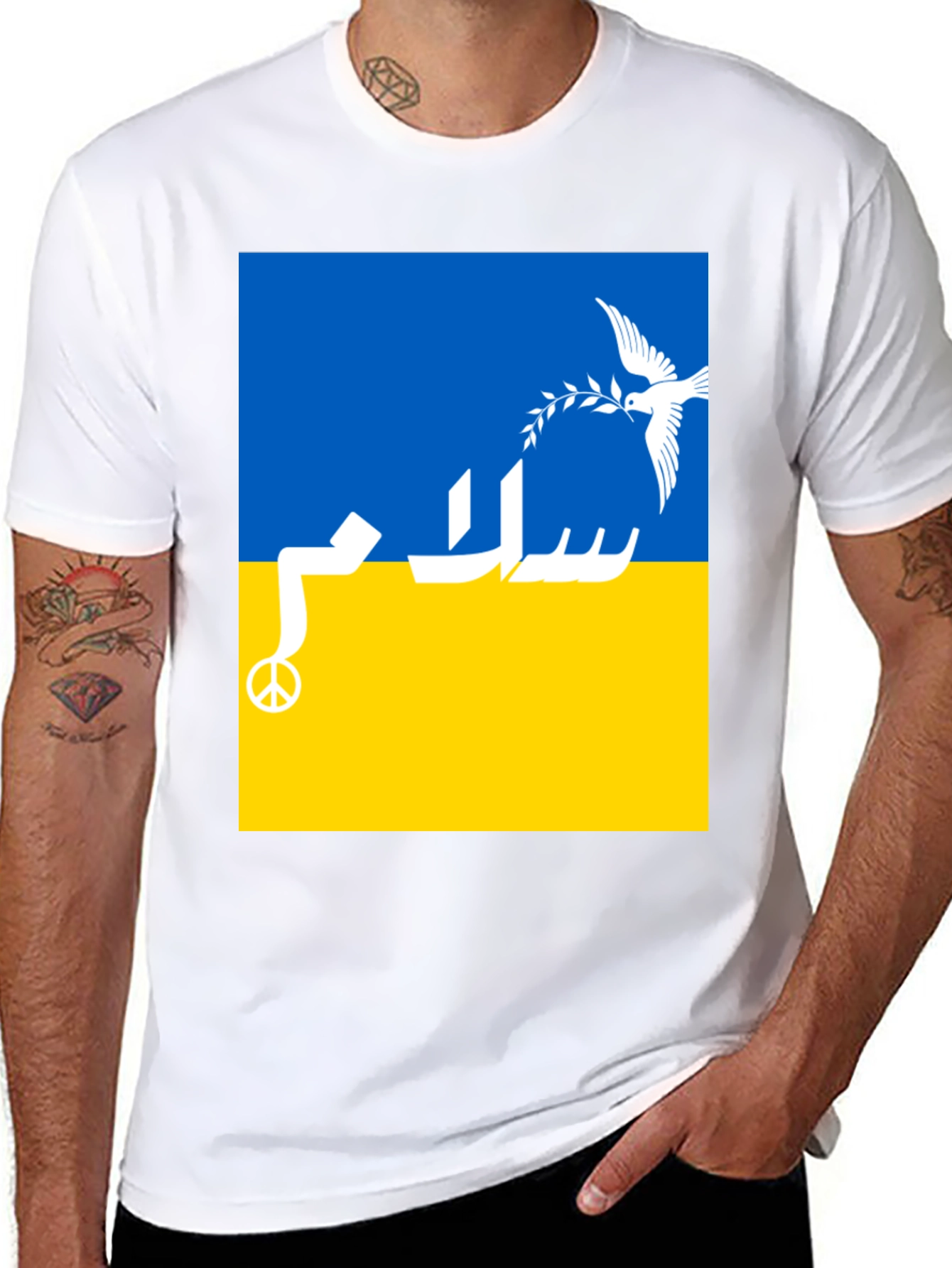 Ukraine Peace T-Shirt - Dove & Olive Branch
