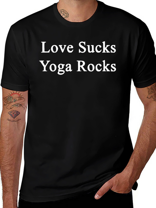 Love Sucks Yoga Rocks Graphic Tee