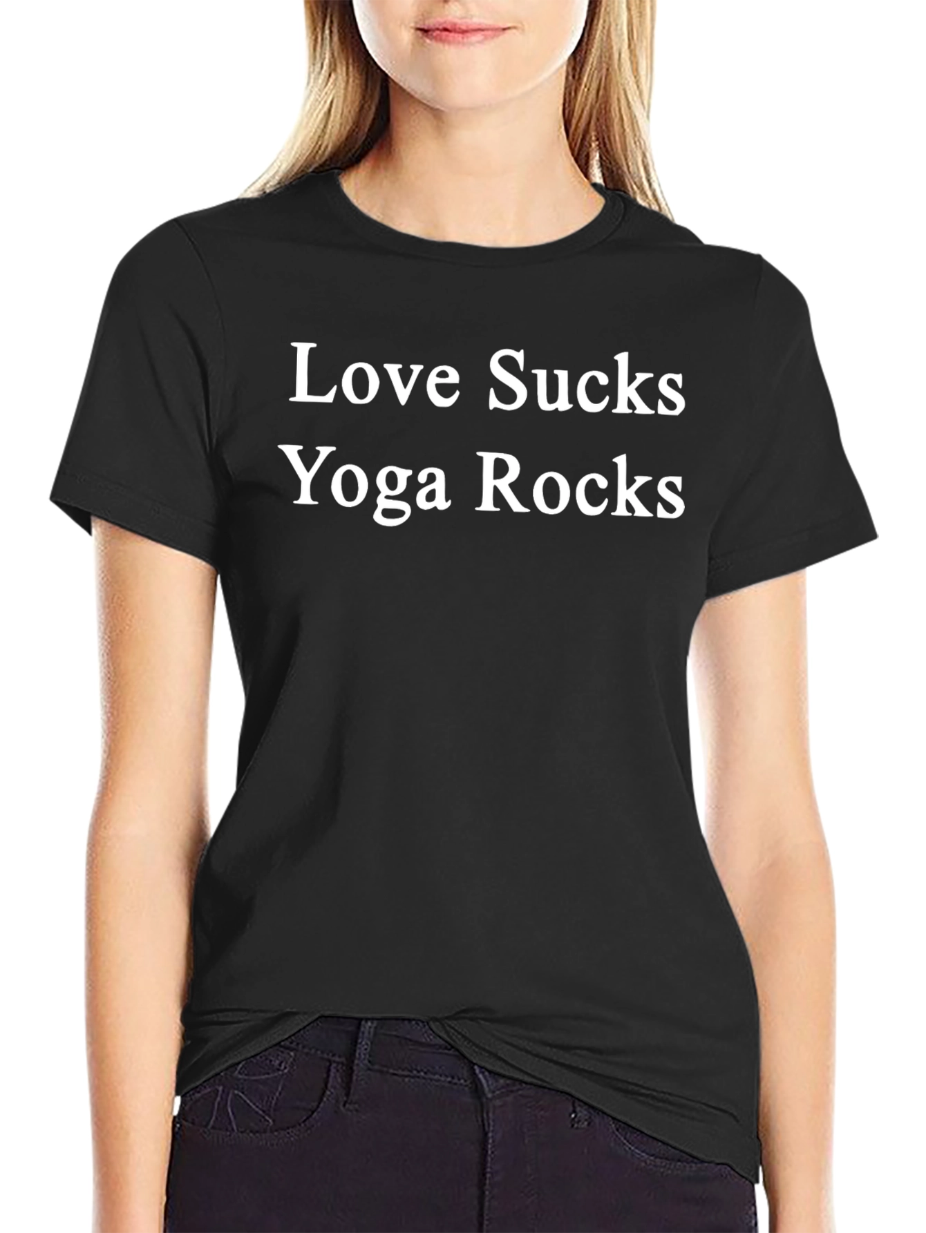 Love Sucks Yoga Rocks Graphic Tee