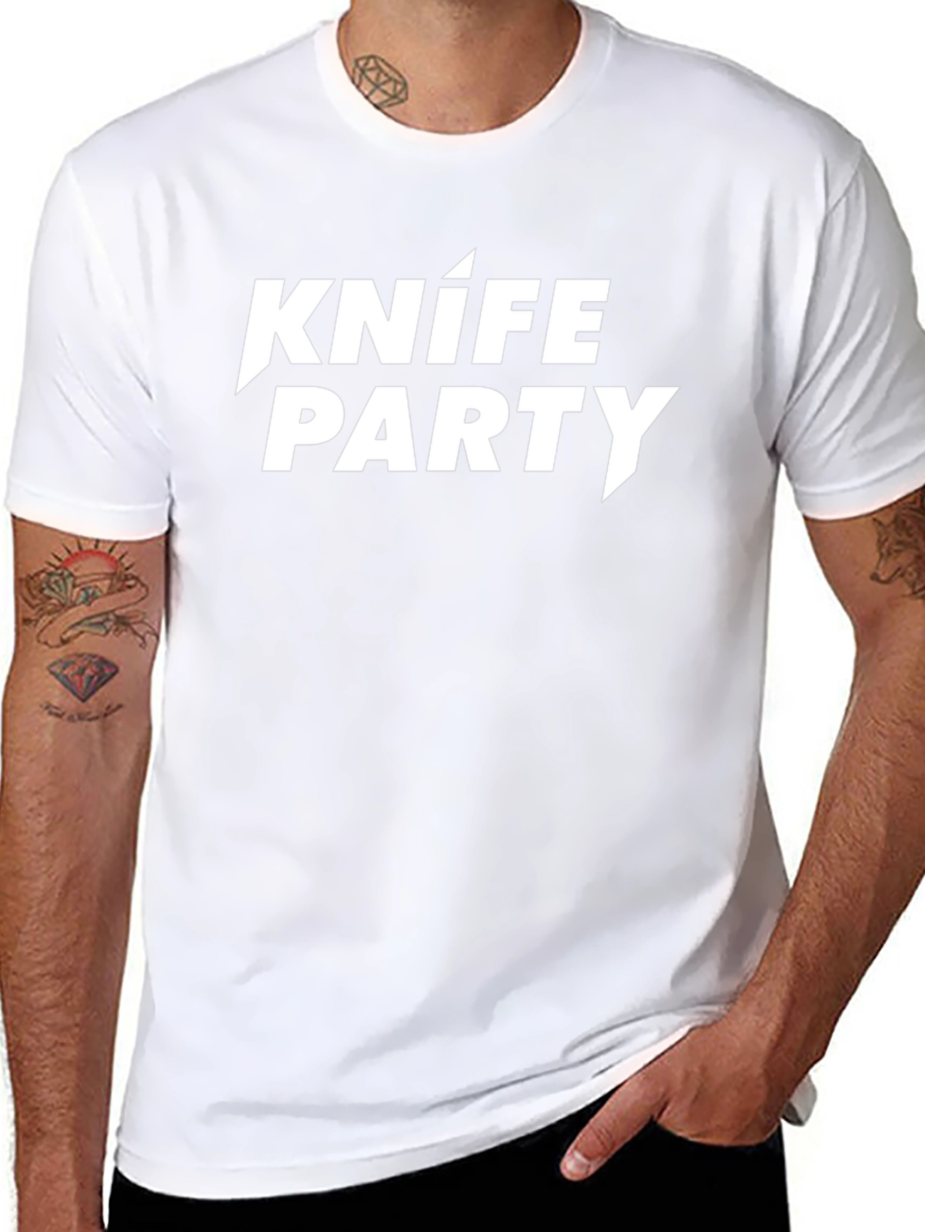 Knife Party Graphic Tee - Black Cotton T-Shirt
