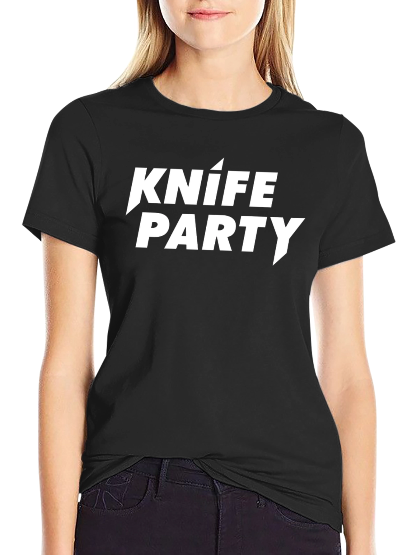 Knife Party Graphic Tee - Black Cotton T-Shirt