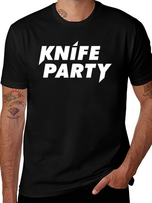 Knife Party Graphic Tee - Black Cotton T-Shirt