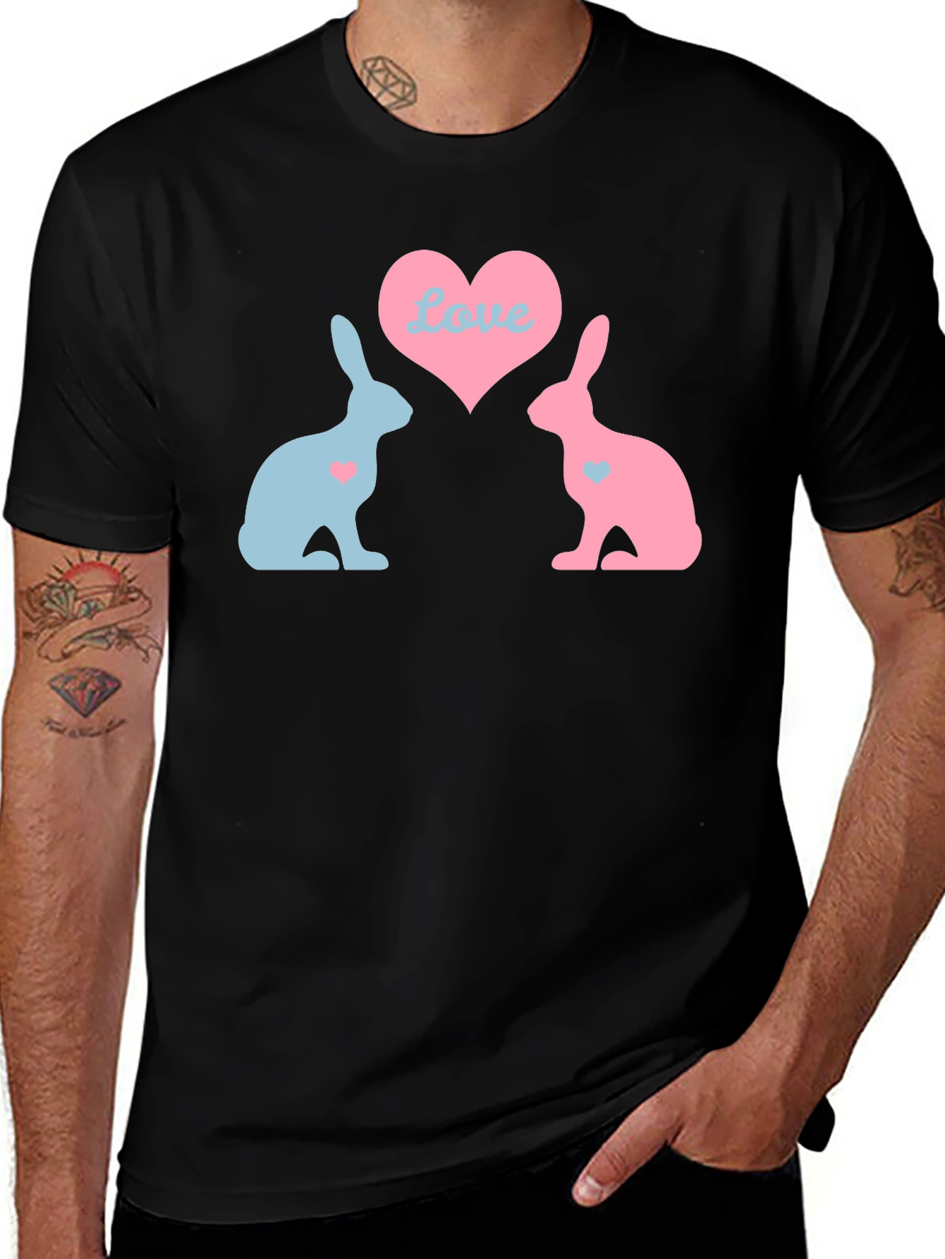 Love Bunnies Black T-Shirt