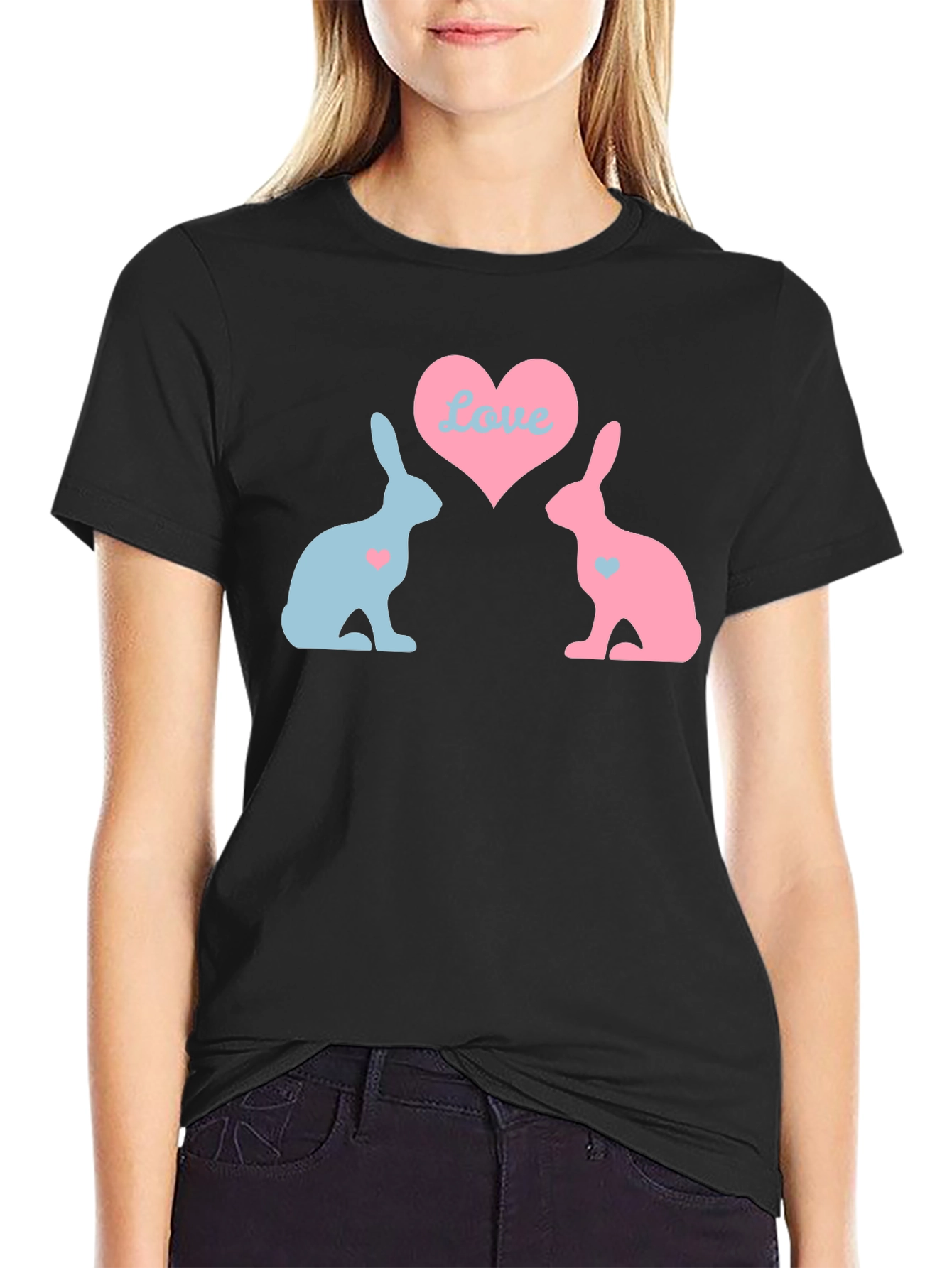 Love Bunnies Black T-Shirt