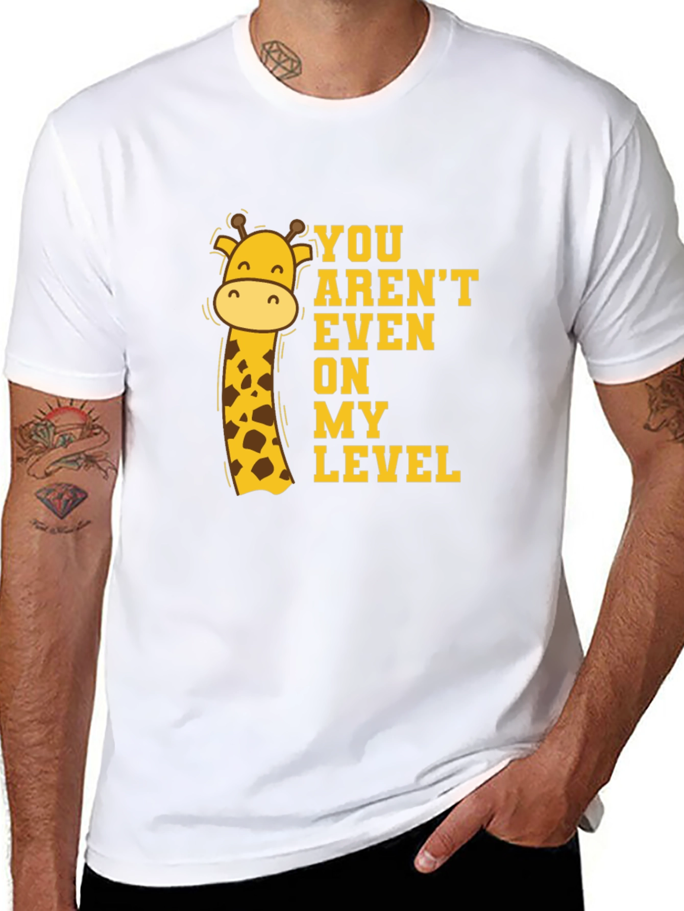 Giraffe Level T-Shirt - Funny Animal Graphic Tee