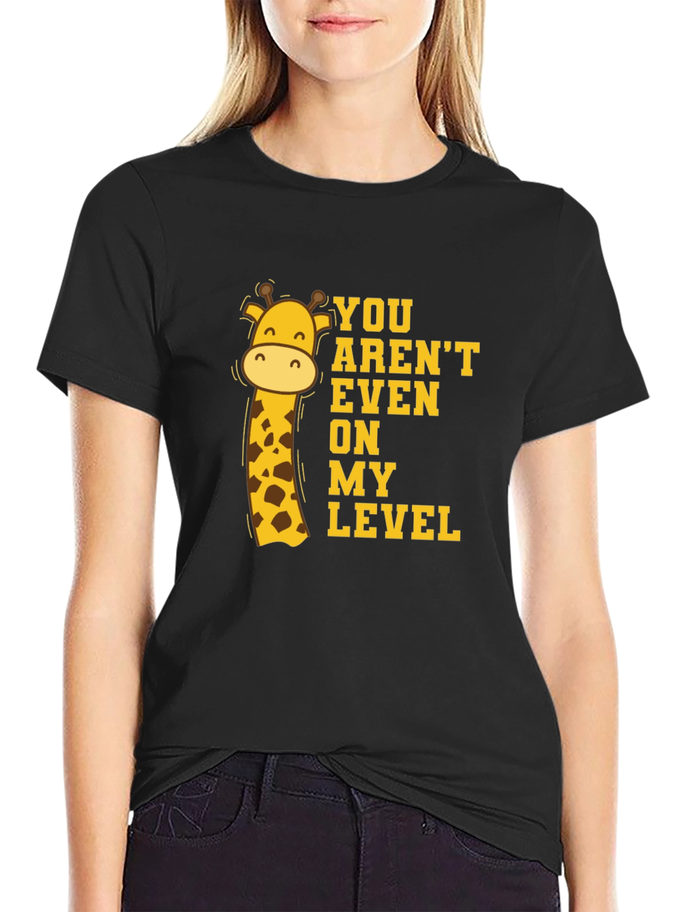 Giraffe Level T-Shirt - Funny Animal Graphic Tee