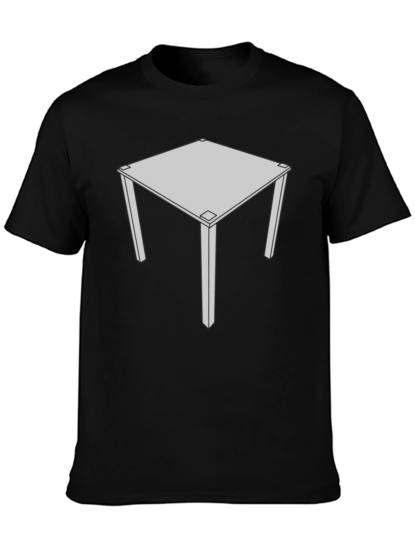 Geometric Table Print Black T-Shirt